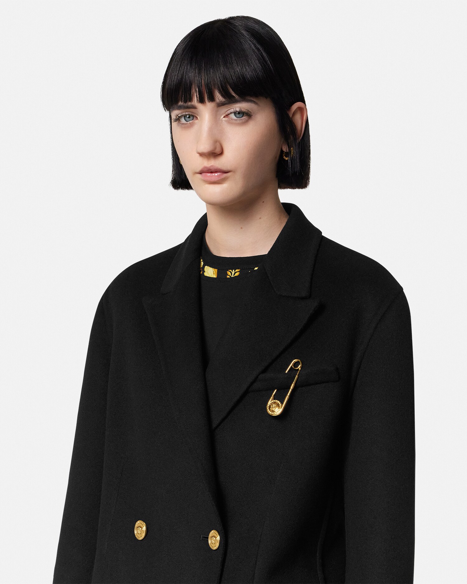 Cashmere-Blend Double-Breasted Peacoat