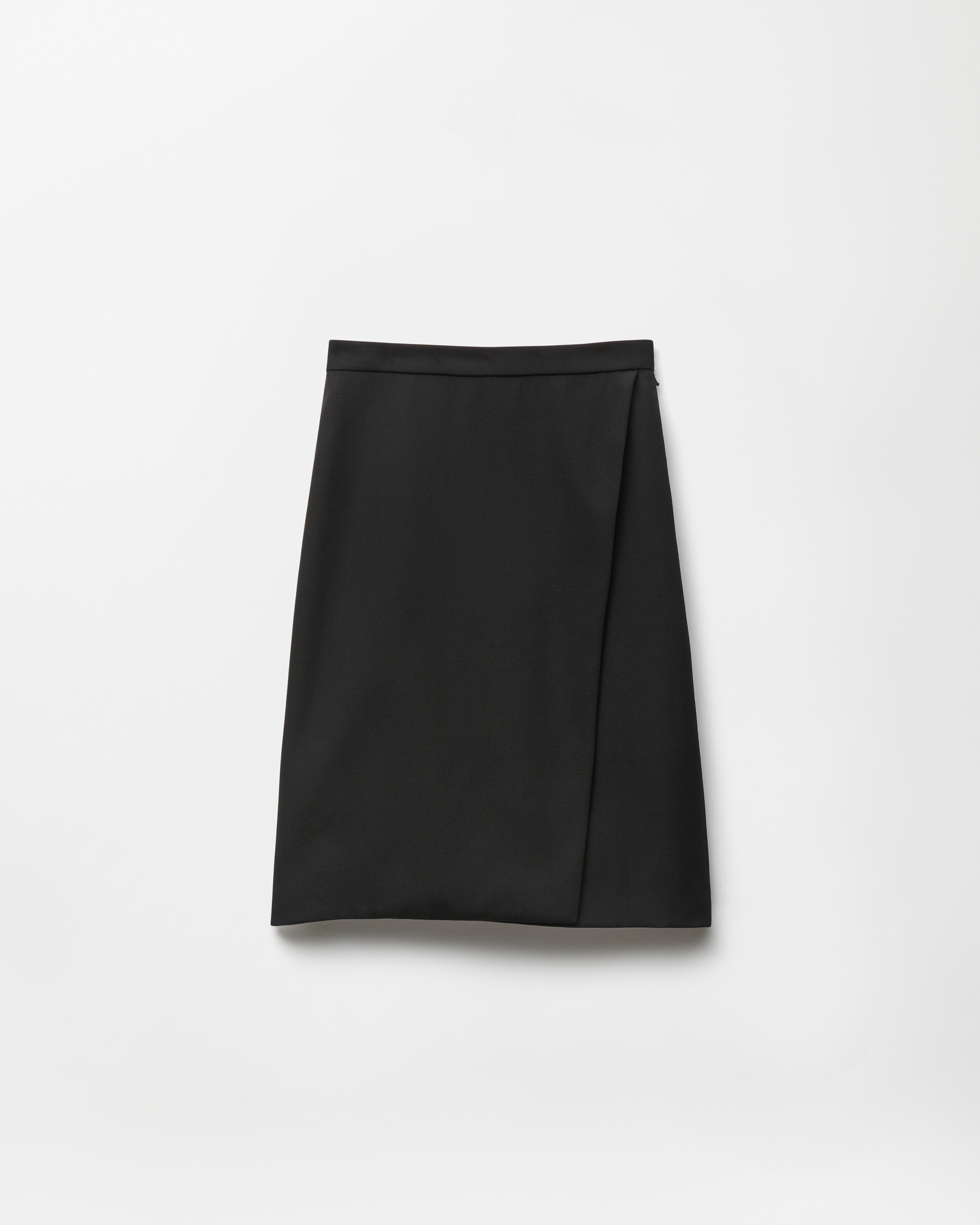 Versace Grain De Poudre Wool Midi Skirt In Black