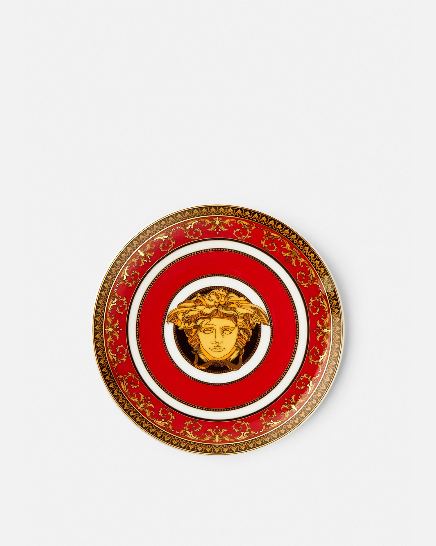 Versace Porcellane E Cristalli Medusa Red Small Plate 17 Cm In Multi