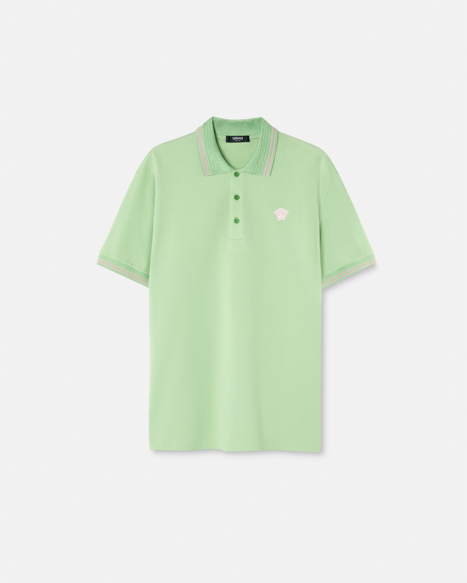 Shop Versace Medusa Polo Shirt In Green