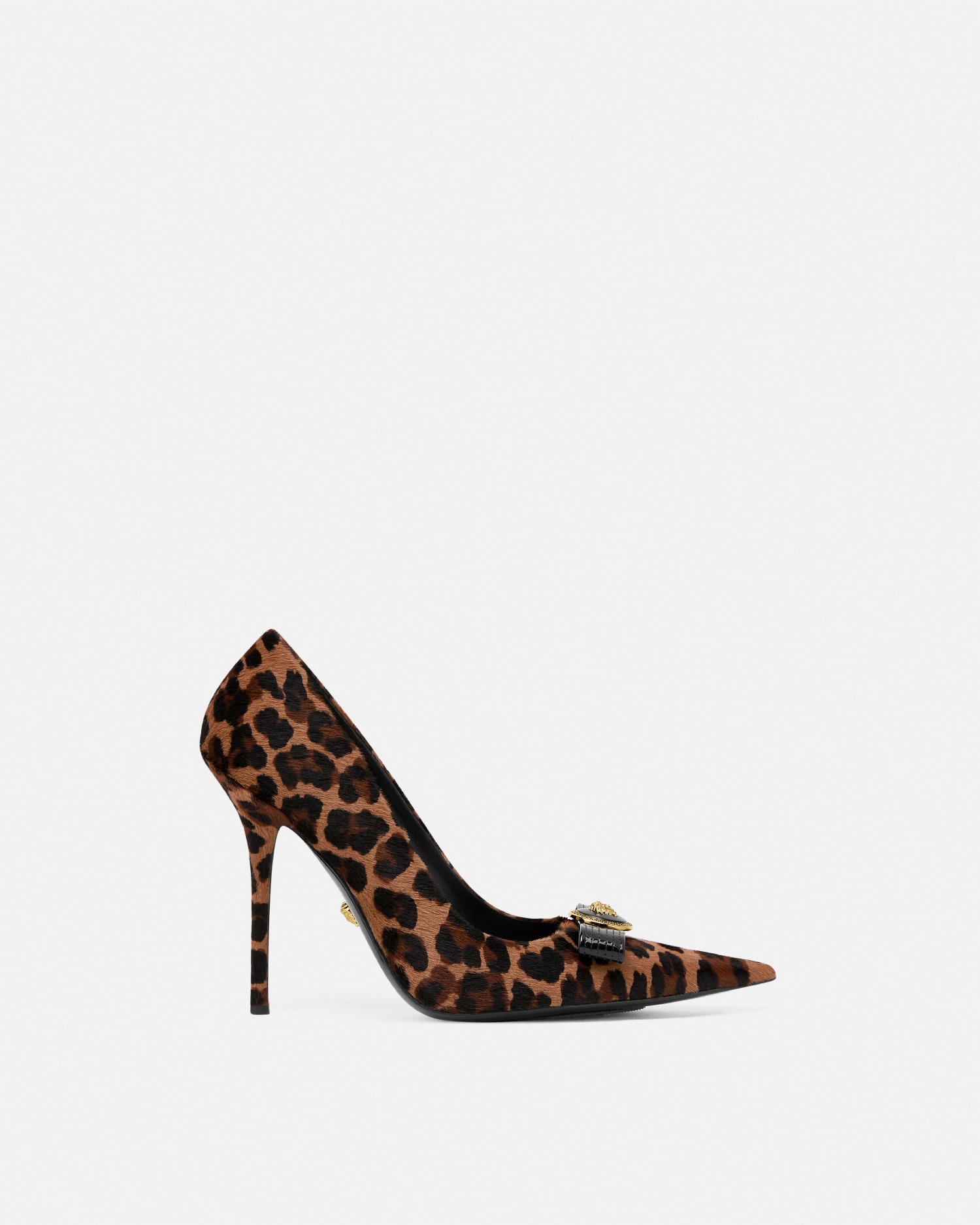 VERSACE LEOPARD GIANNI RIBBON PUMPS 110 MM