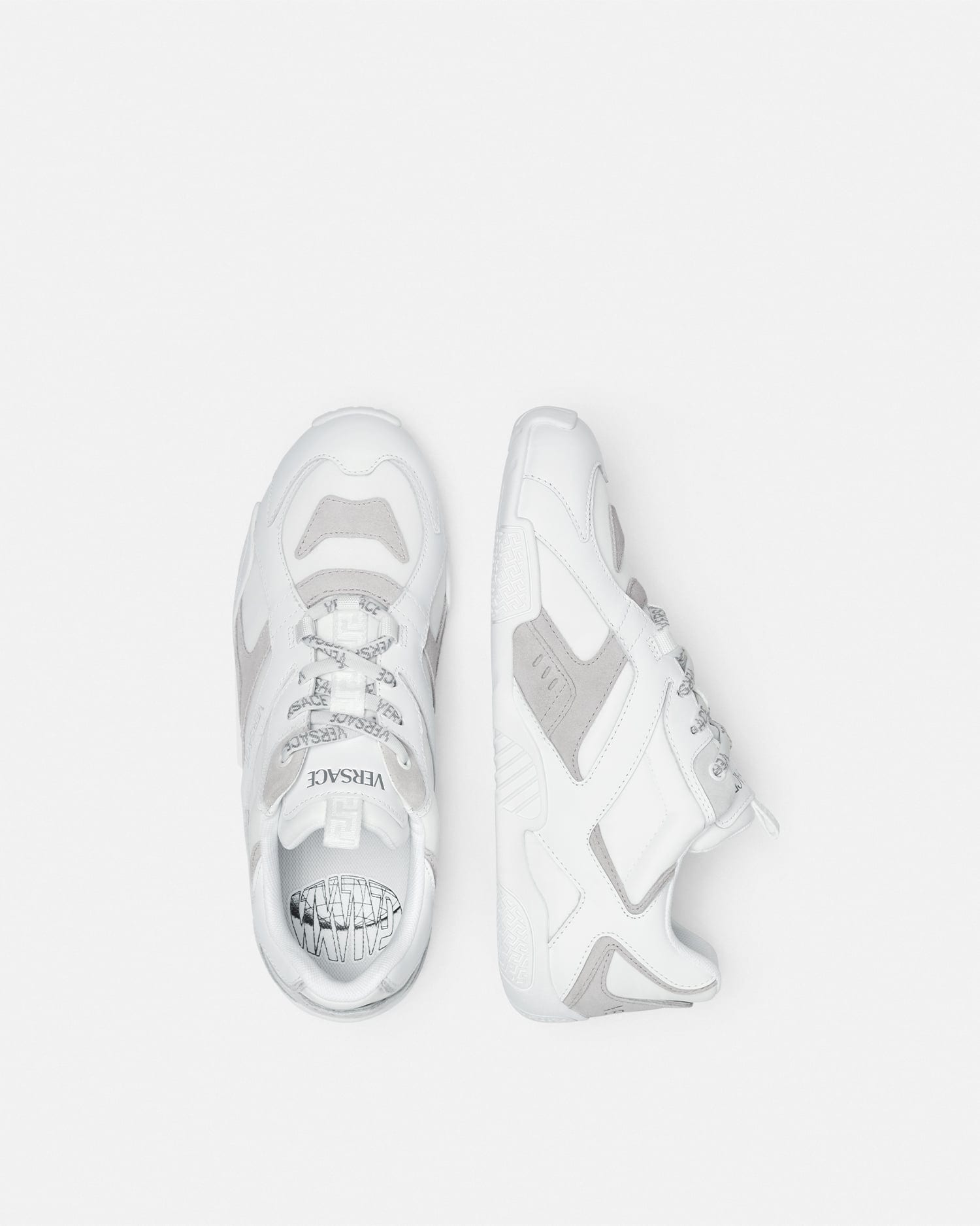 Galaxia Leather Sneakers White | VERSACE US