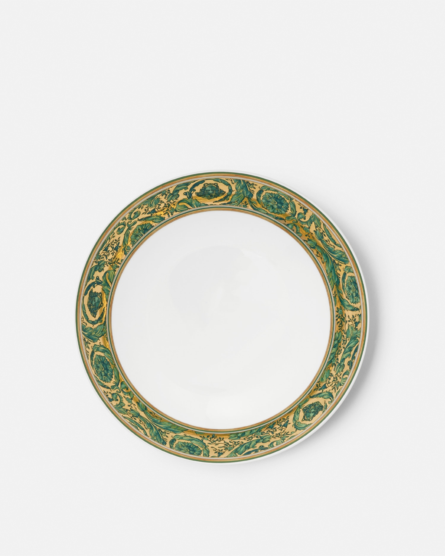 Versace Assiette Creuse Medusa Garland 21,5 Cm In Green