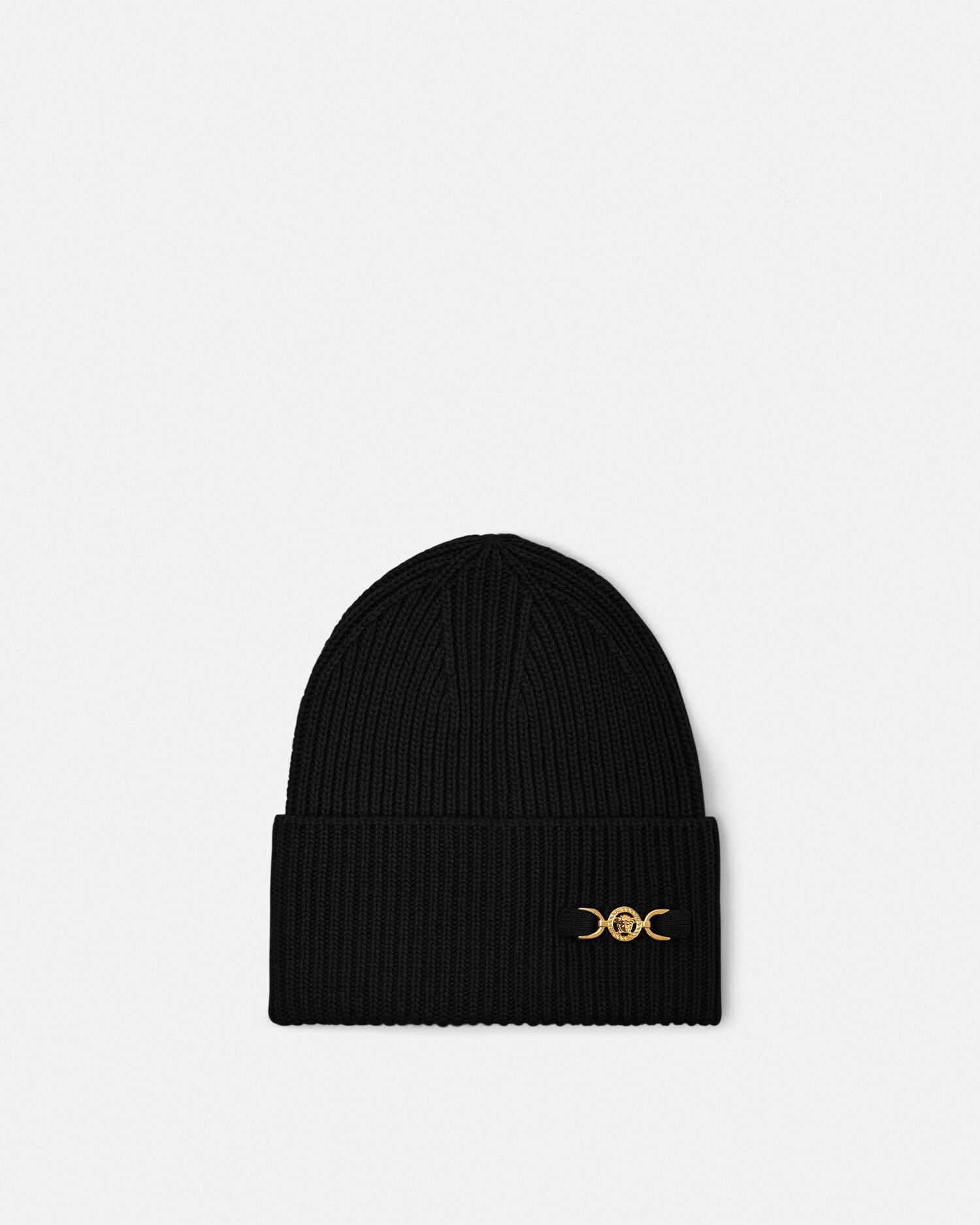 Versace Silk Accessories Medusa '95 Knit Beanie In Black