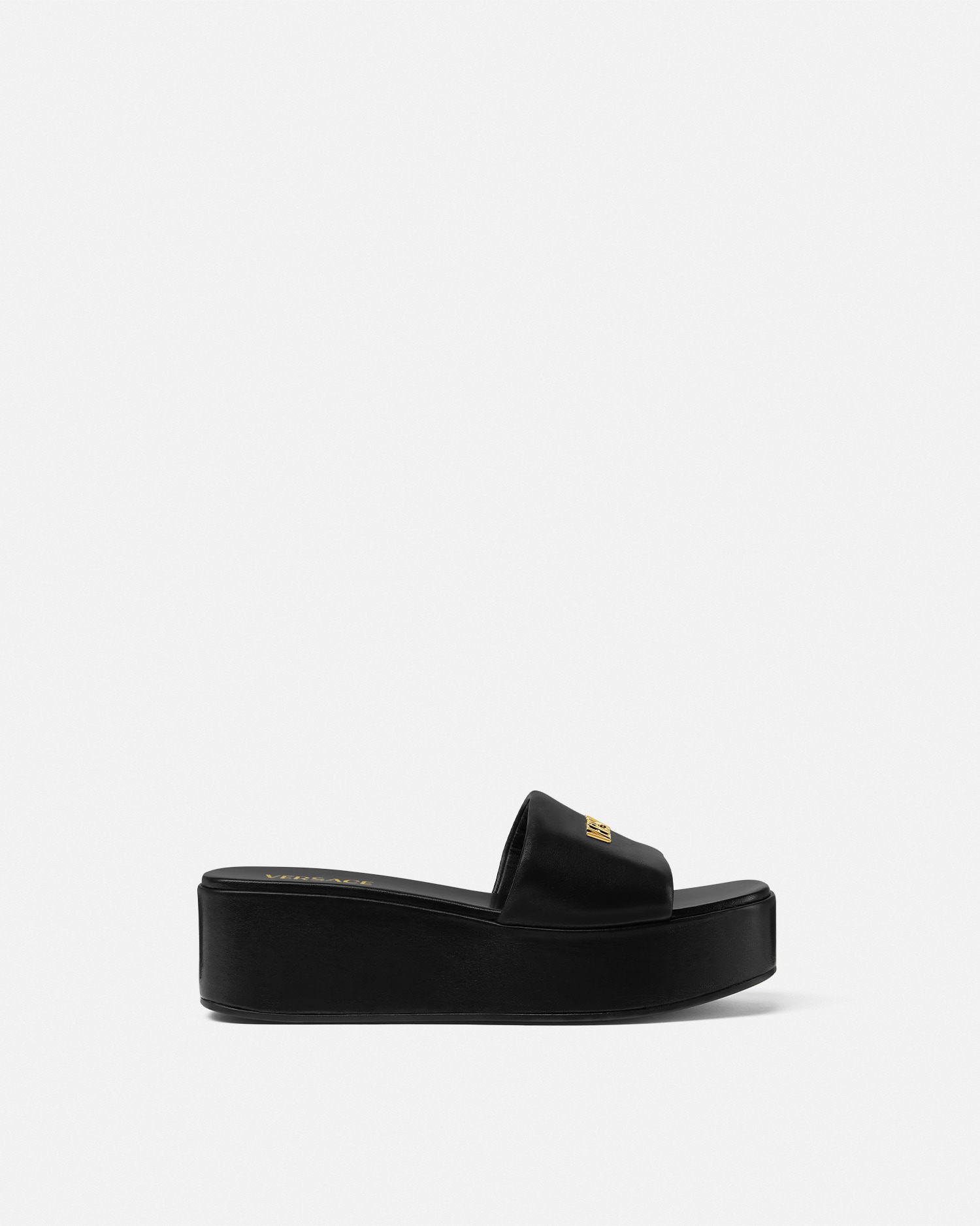 Leather Platform Mules 55 mm