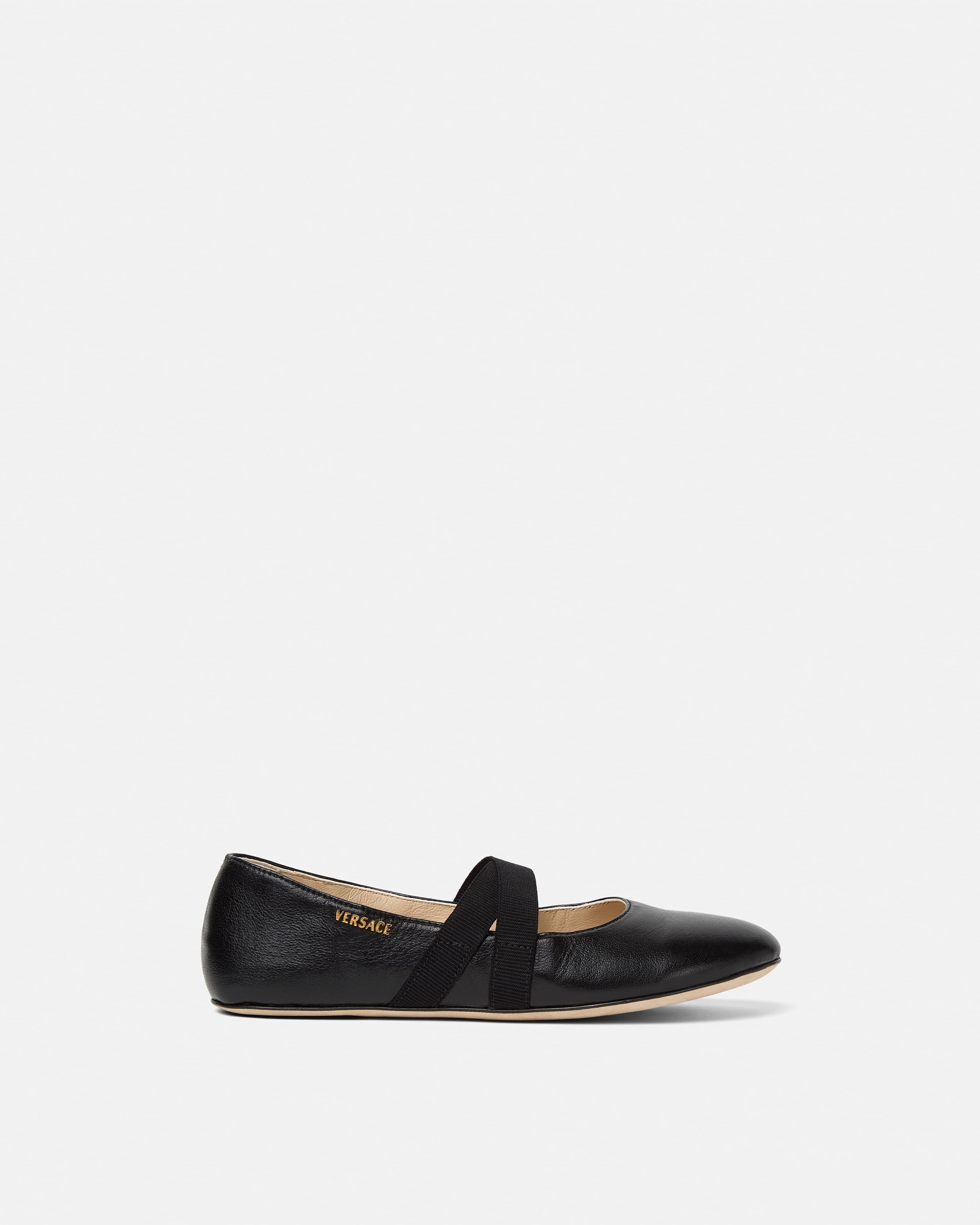 Versace Ballerines En Cuir Kids In Black