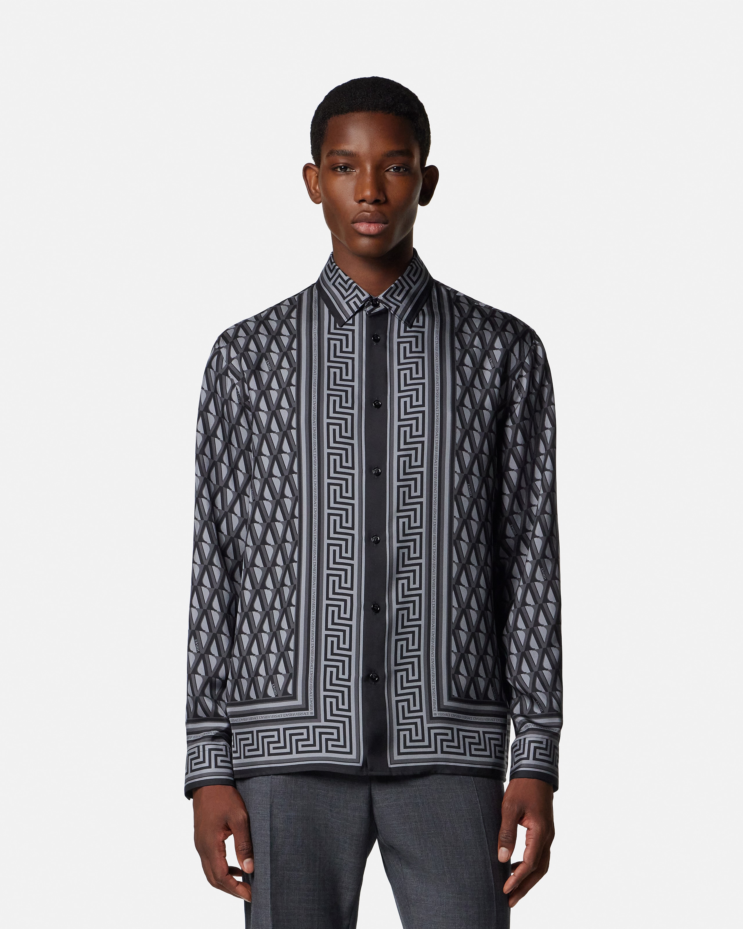 Printed Silk Twill Regular Shirt