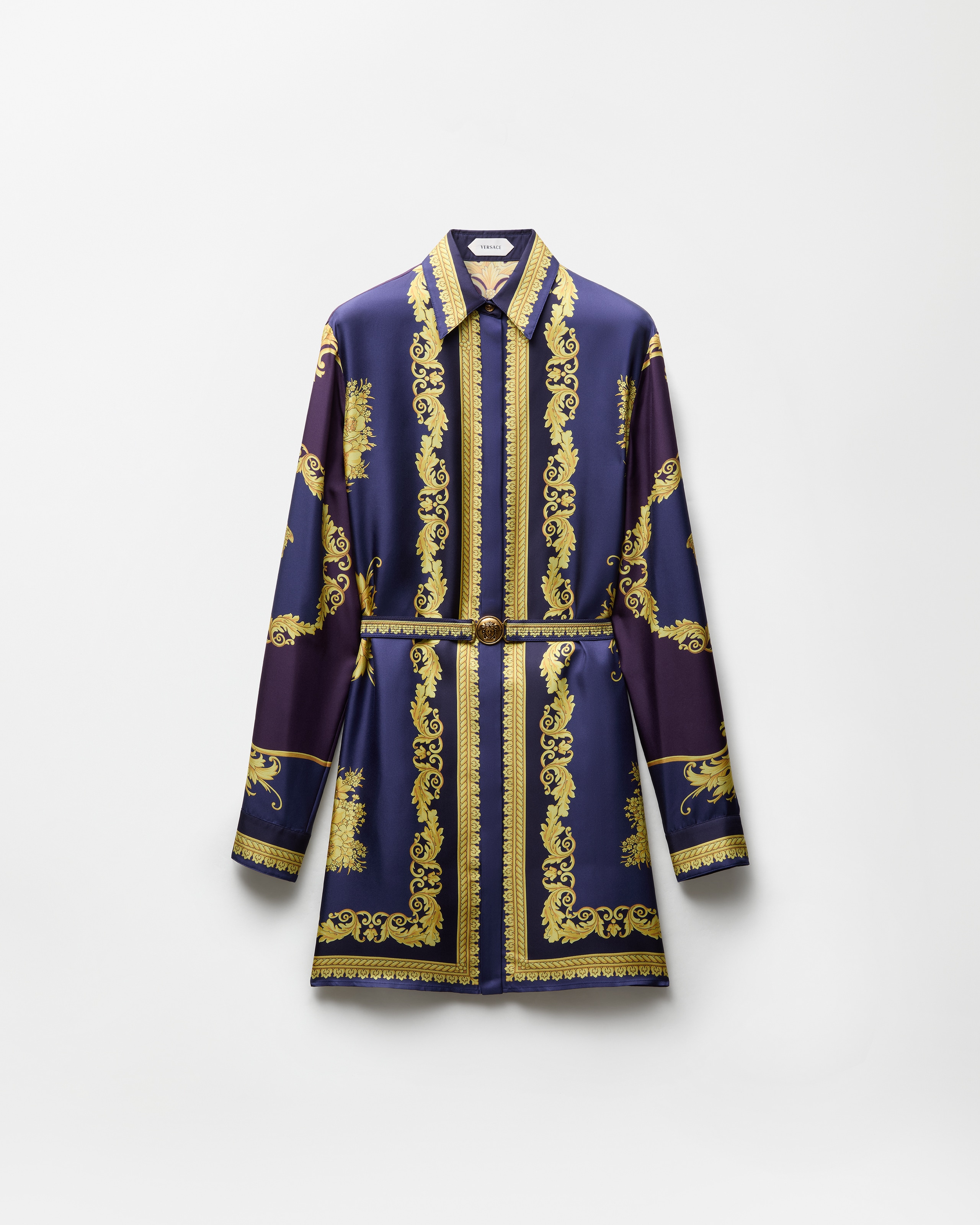 Versace Mini Robe En Sergé De Soie Imprimée In Multi