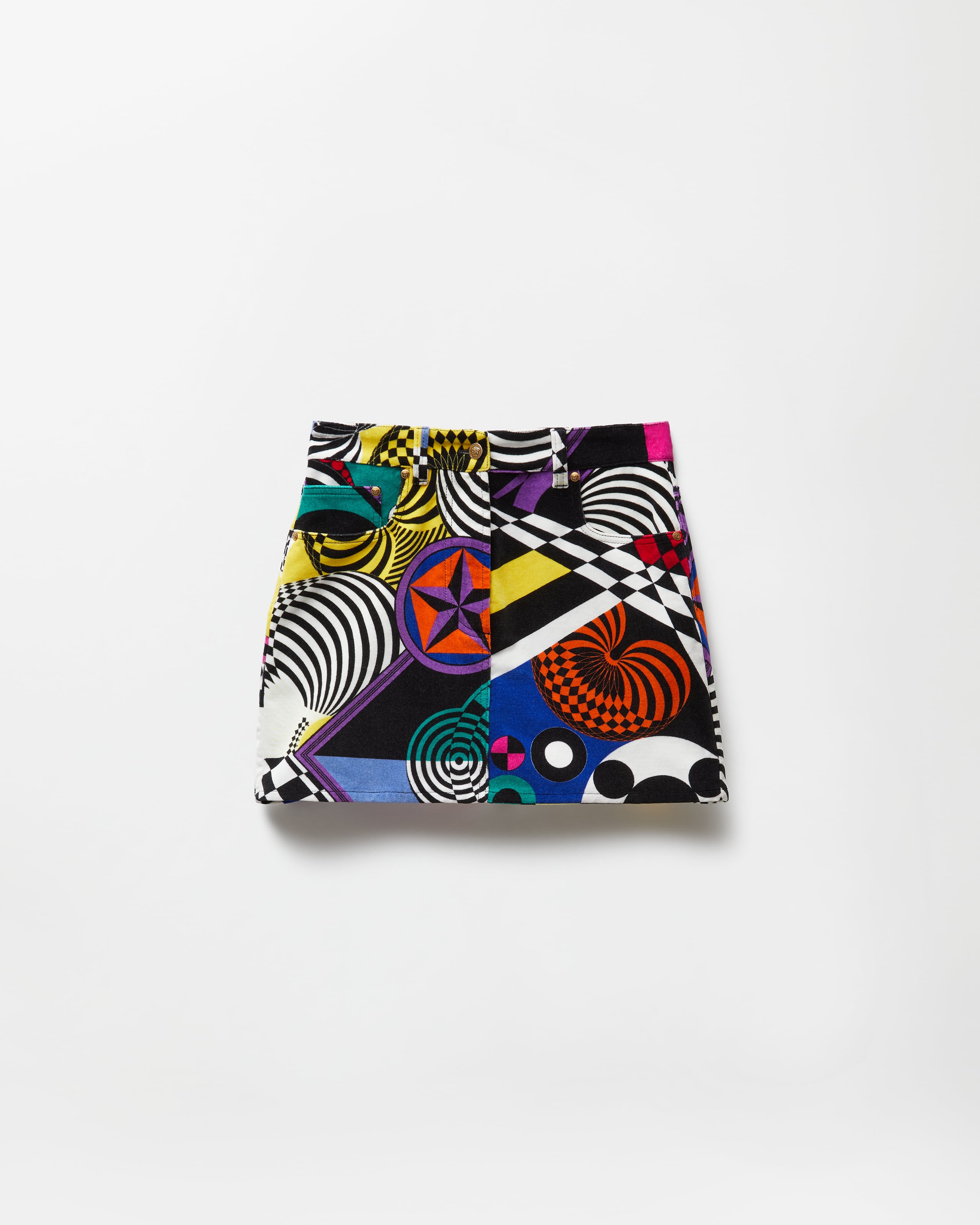 Versace Mini Jupe En Velours Imprimé In Multicolore