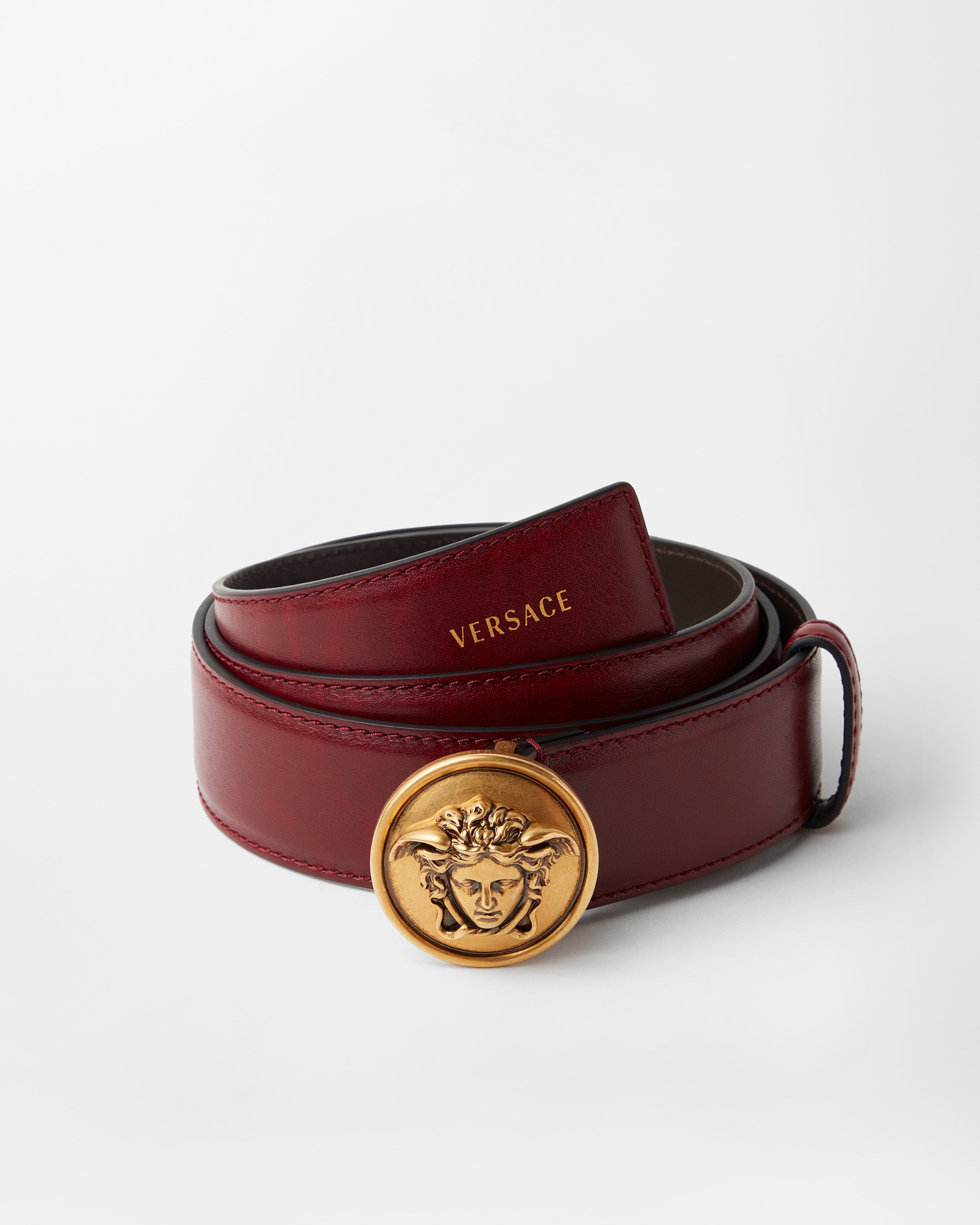 Versace Leather Belt 3.5 Cm In Red