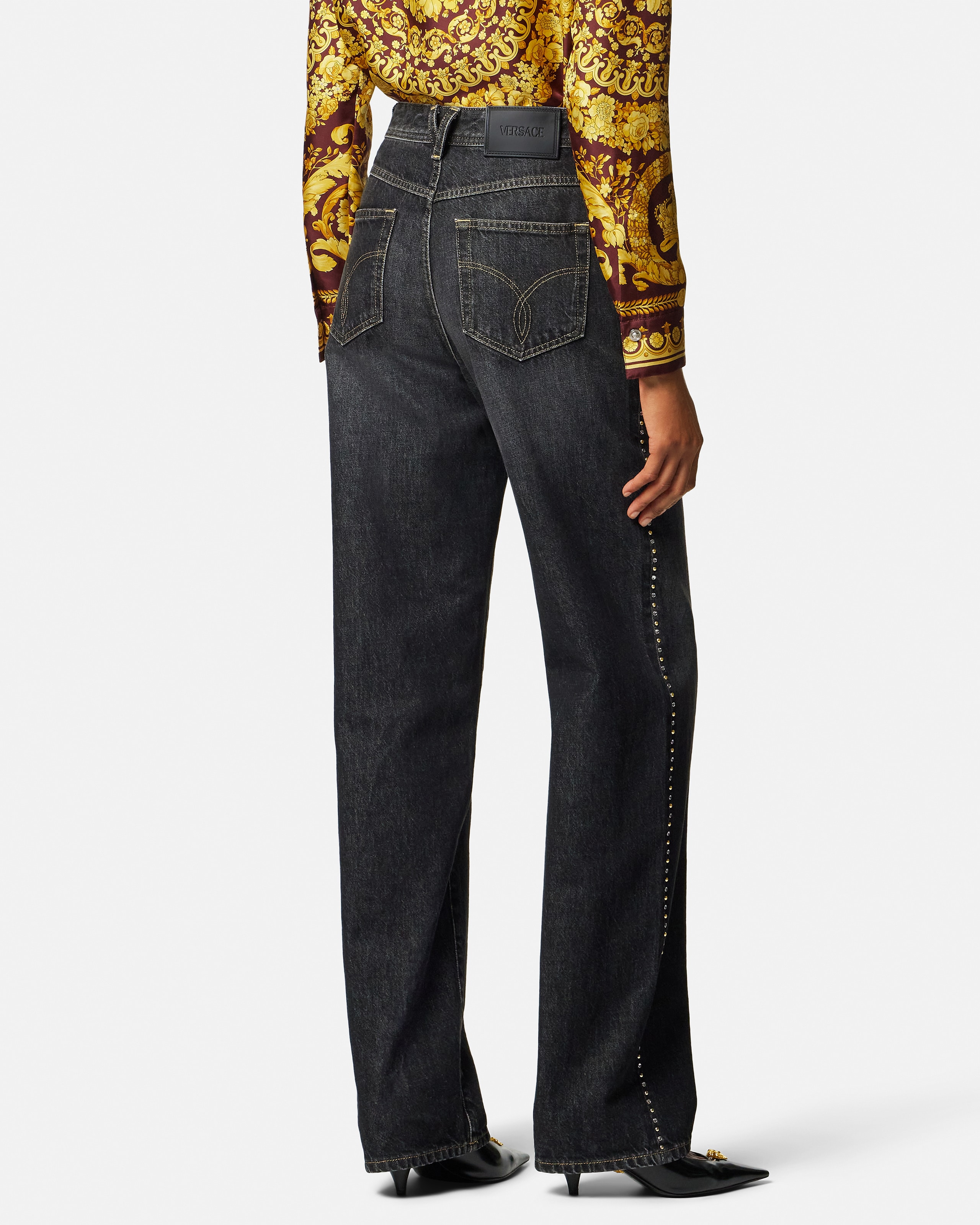 Embellished High-Waist Regular Jeans