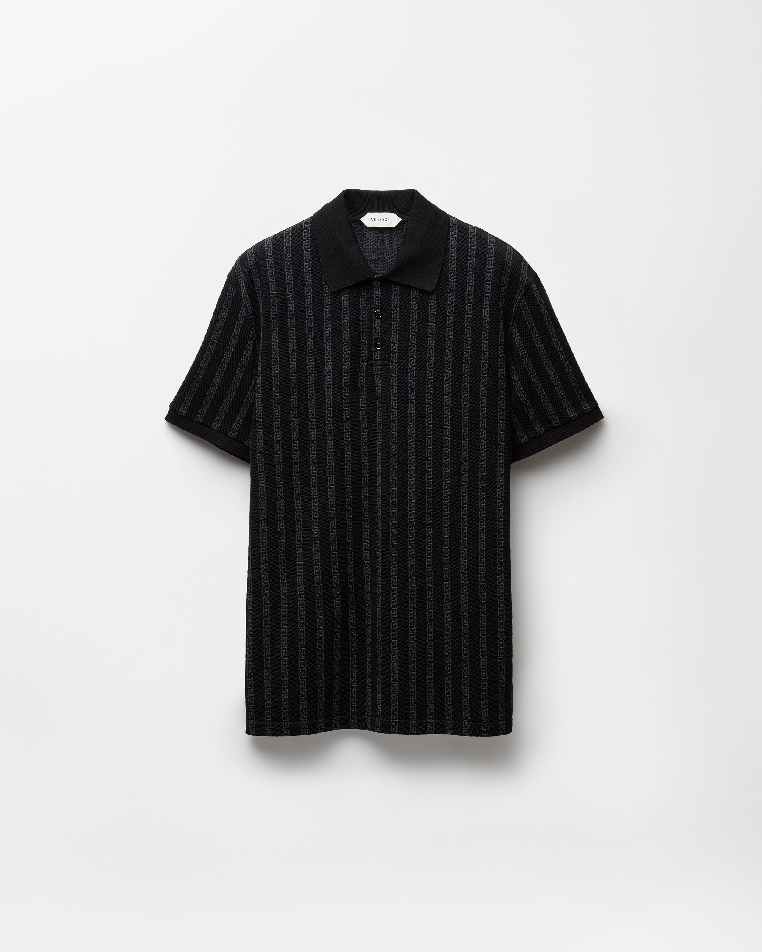 Versace Polo En Piqué De Coton Jacquard