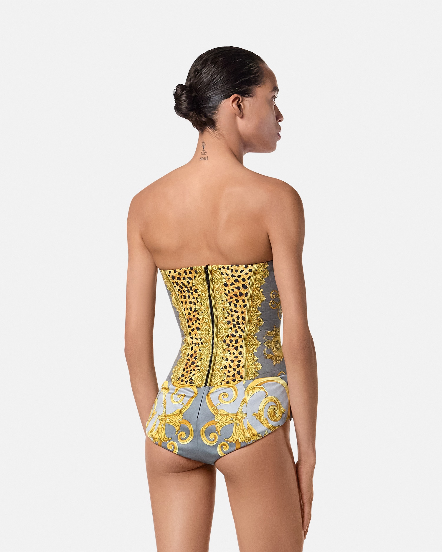 Duvet Stripes Strapless Bodysuit