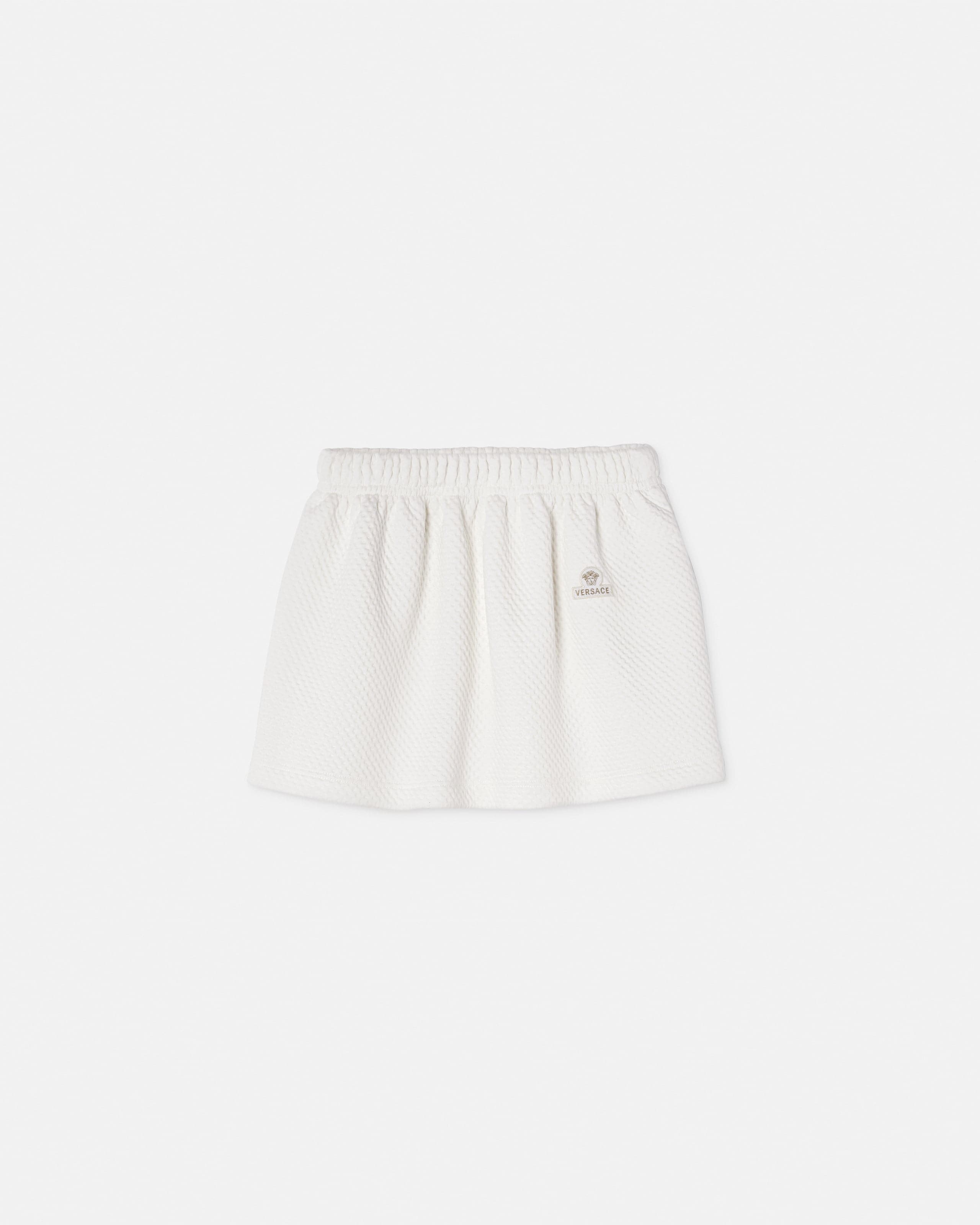 Versace Baby Embroidered Matelassé Cotton-jersey Skirt In White