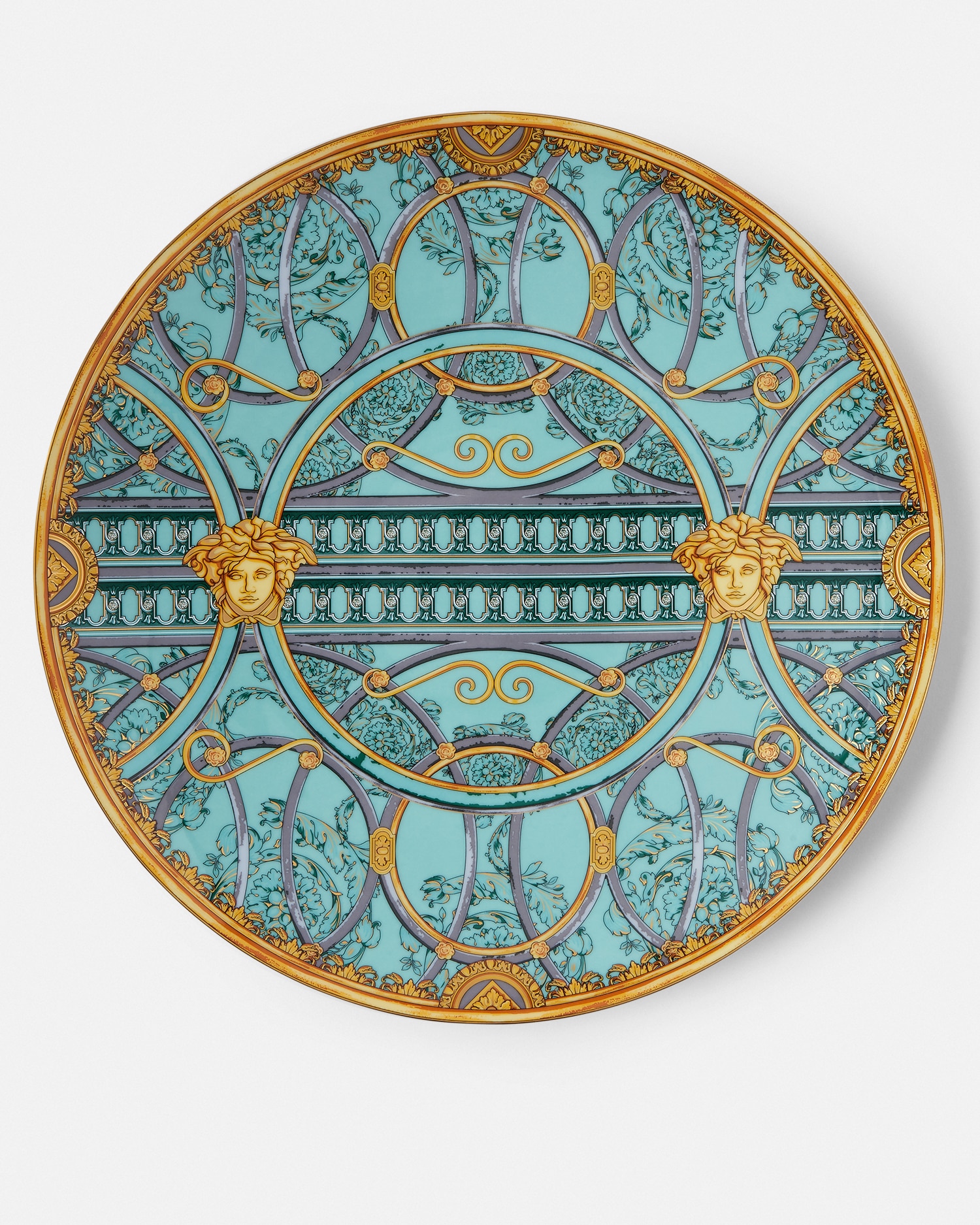 Versace Assiette Scala Del Palazzo Verde 33 Cm In Blue