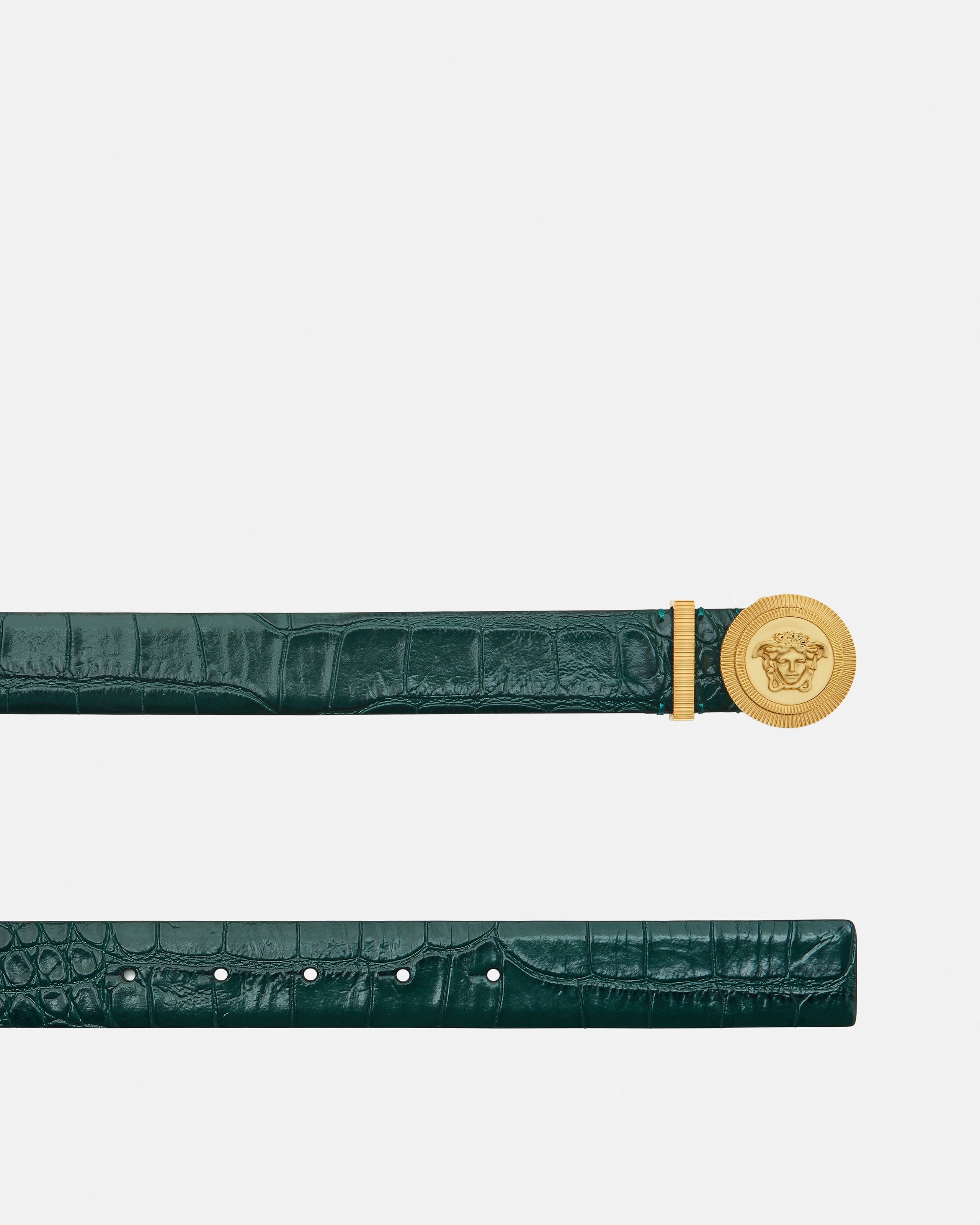 Medusa Biggie Croc-Effect Belt 1.2"