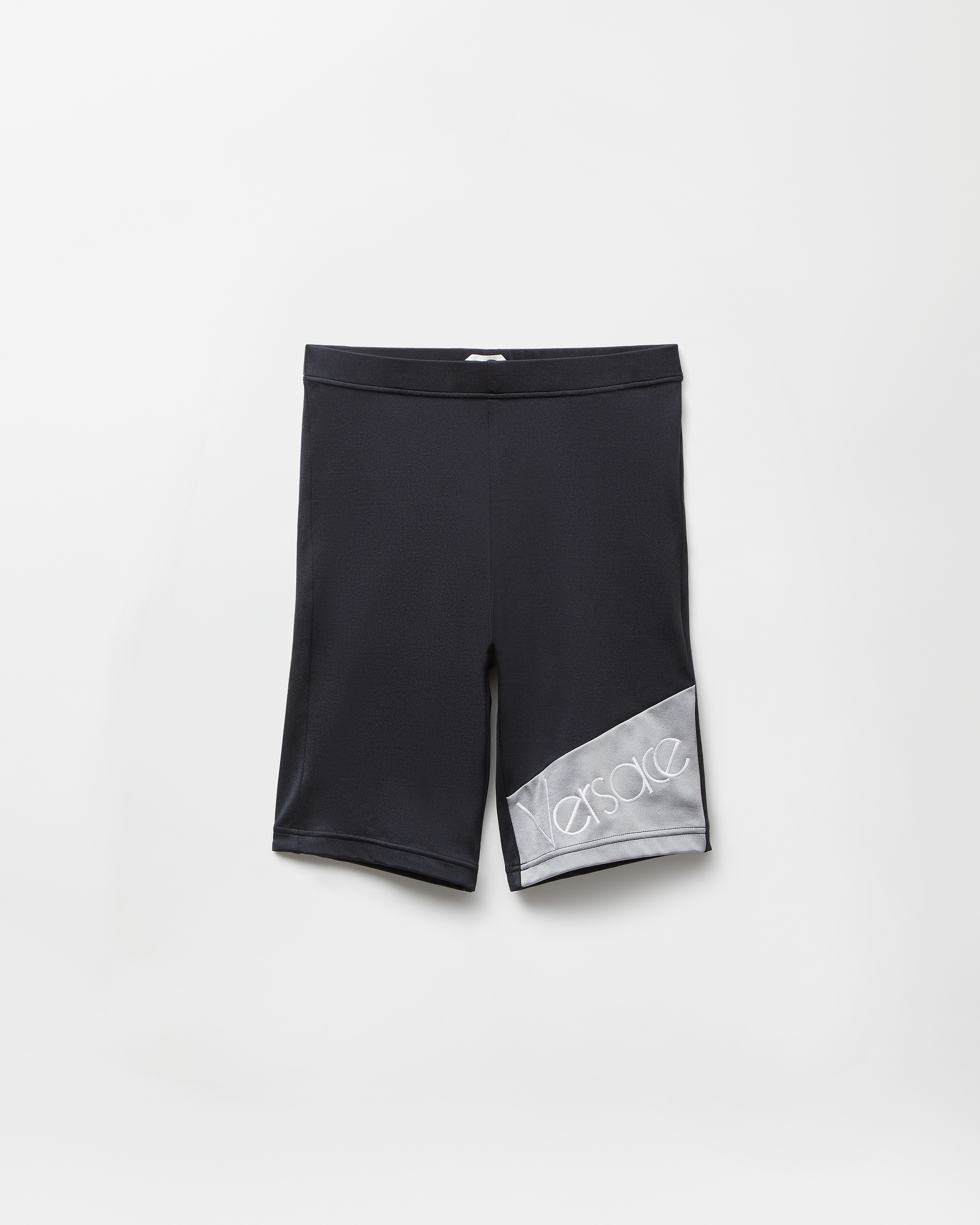 Embroidered-Logo Bicycle Shorts Black,Gray | VERSACE US