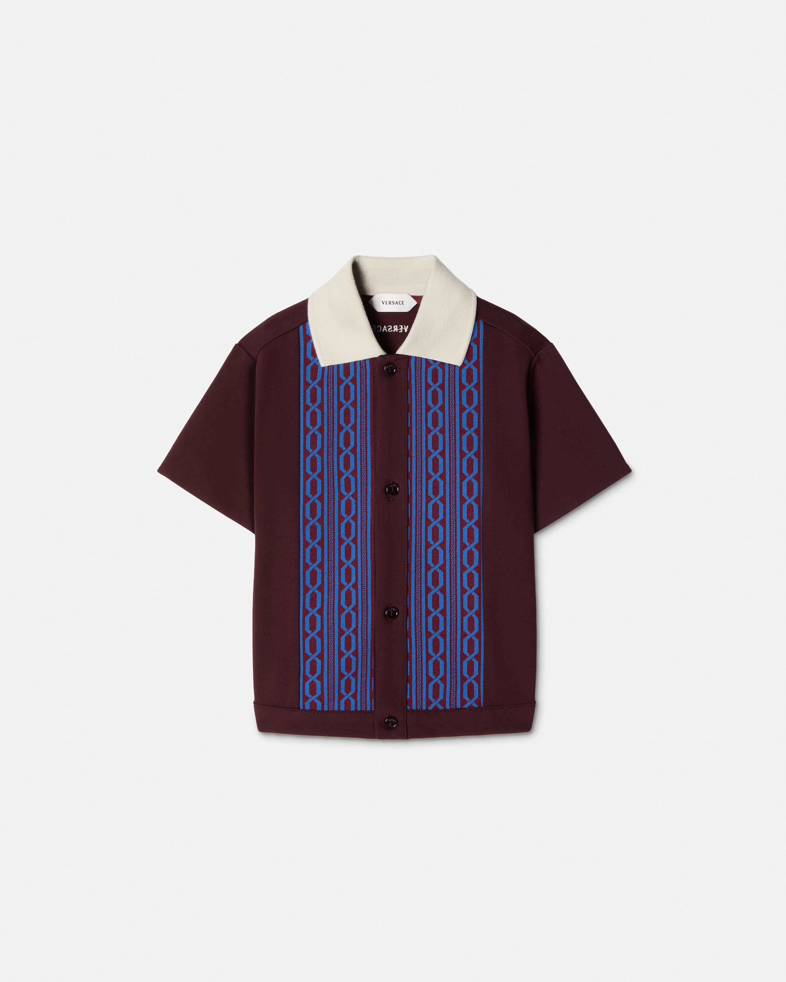 Versace Baby Embroidered-logo Jacquard Milano-stitch Shirt In Multi