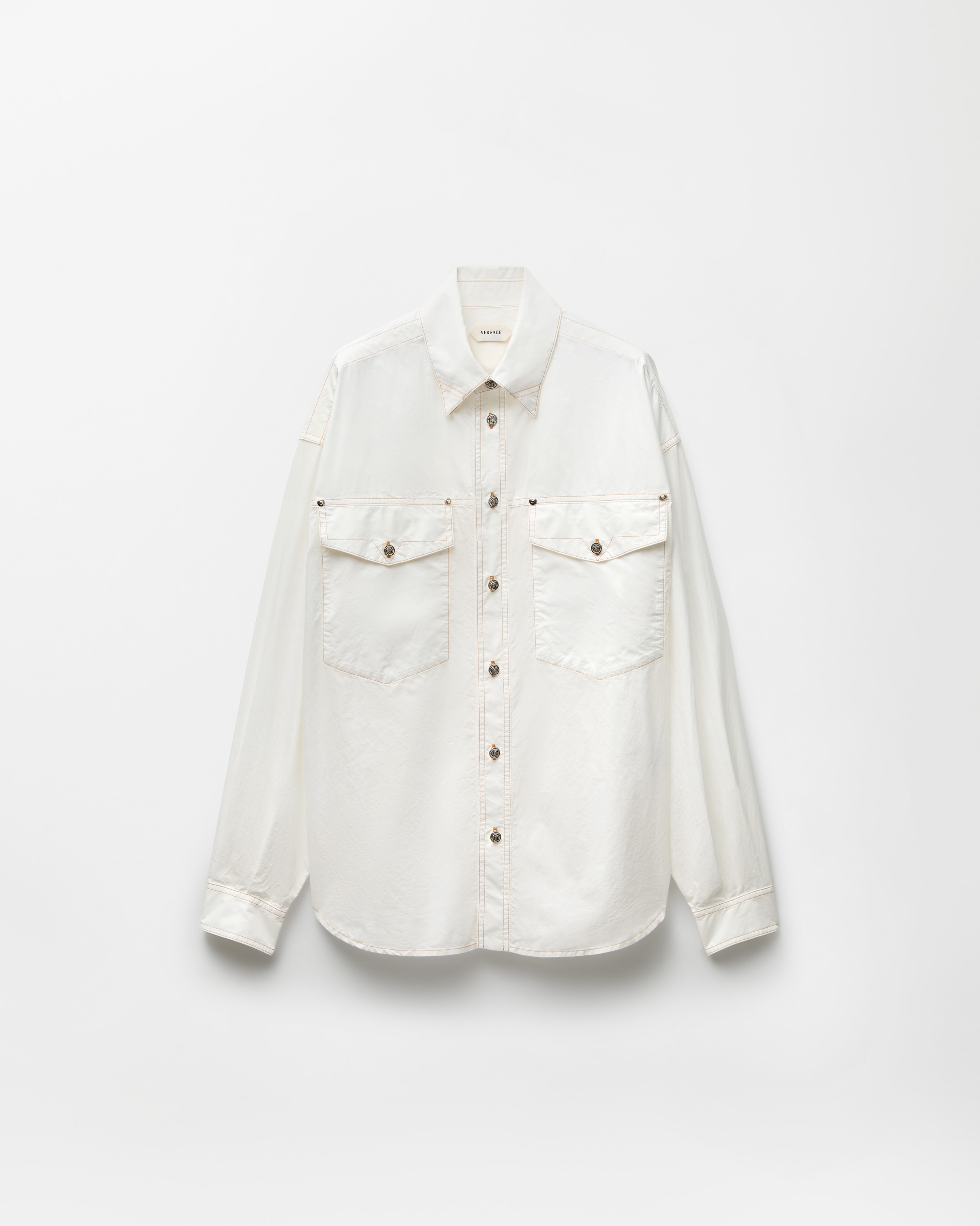 Versace Cotton-poplin Loose Shirt In White