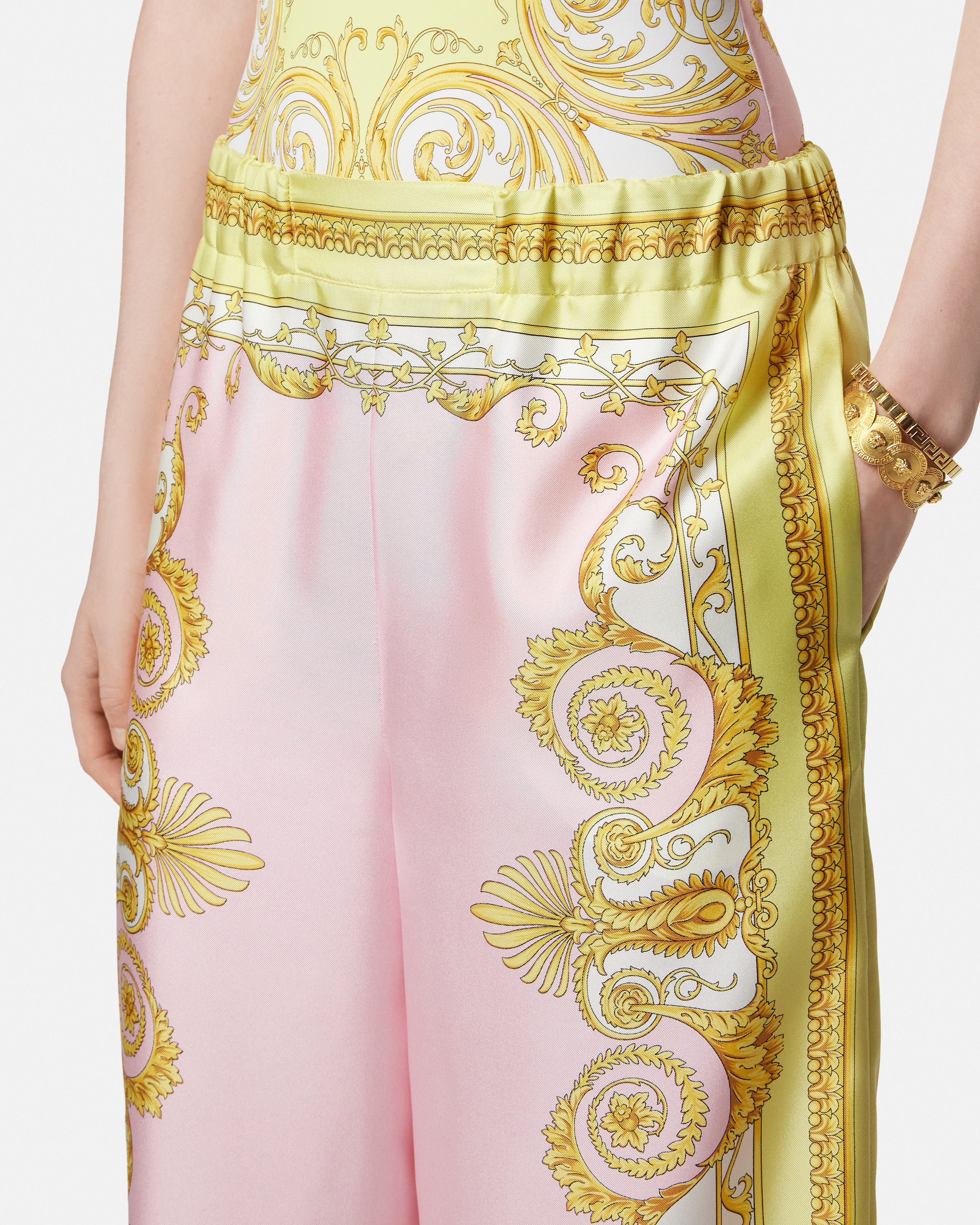 Printed Silk Twill Pants