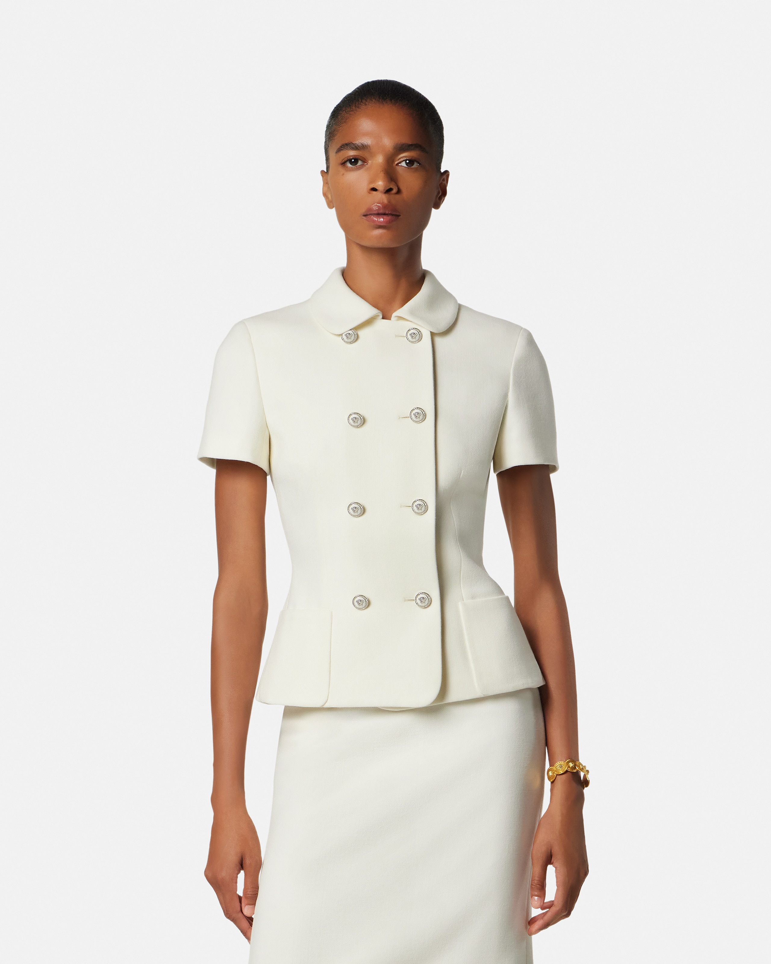 Double-Wool Crêpe Fitted Jacket