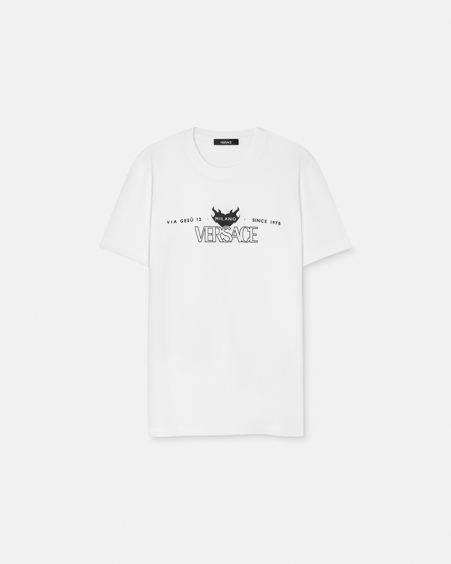 Versace Logo T-shirt In Blanc+imprimer