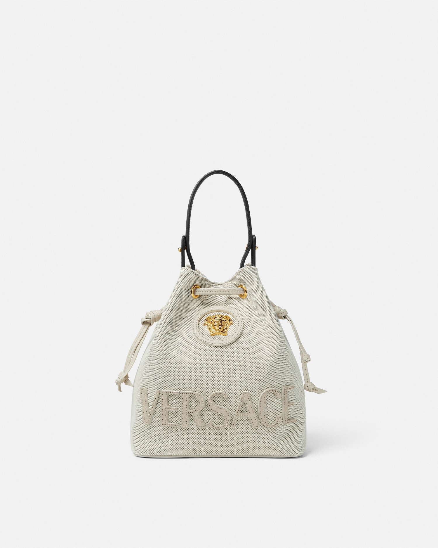 Versace Sac Seau En Toile La Medusa In Noir+blanc