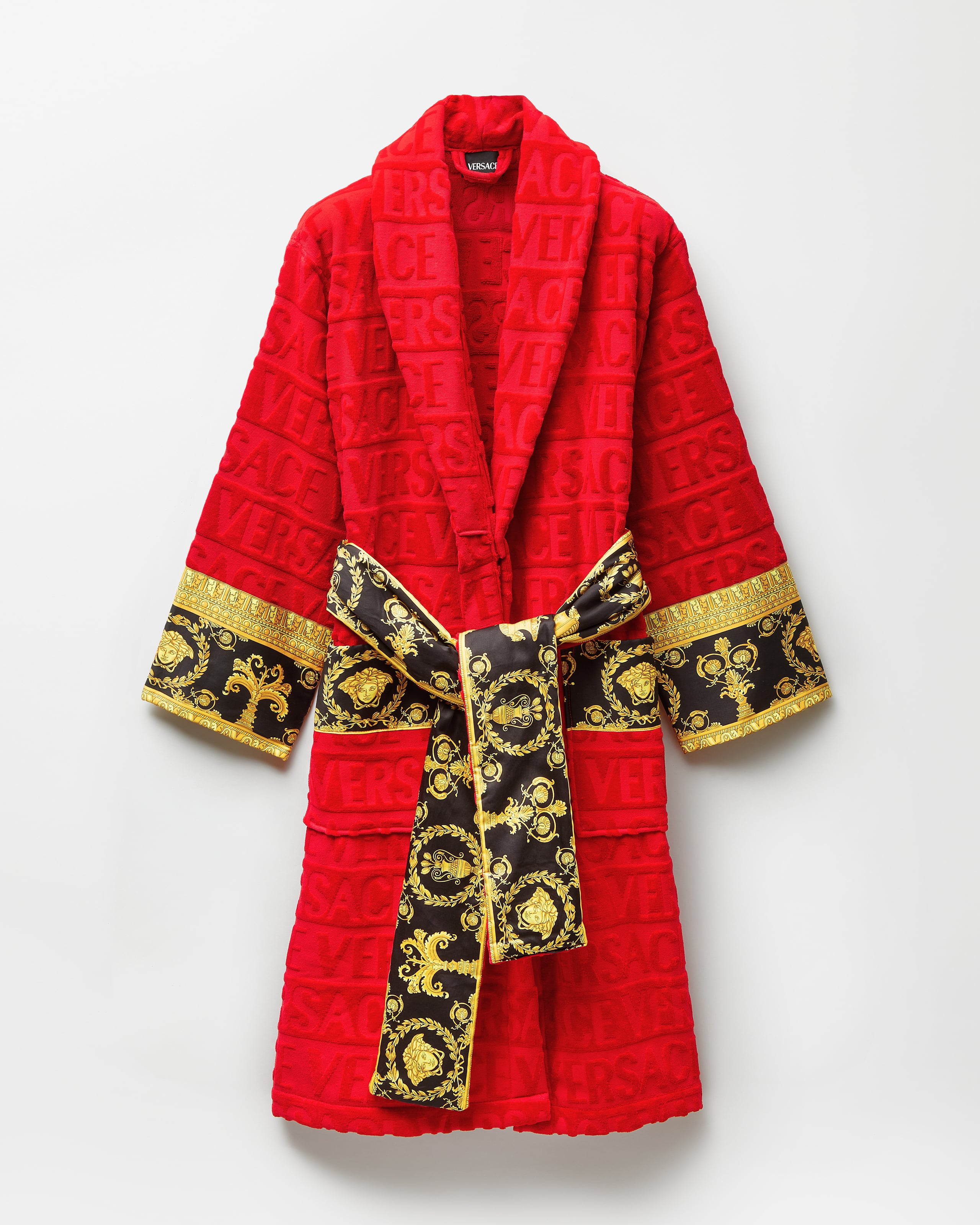 slim fit dress slacks Versace Black 'I Heart Baroque' Bathrobe main image 1