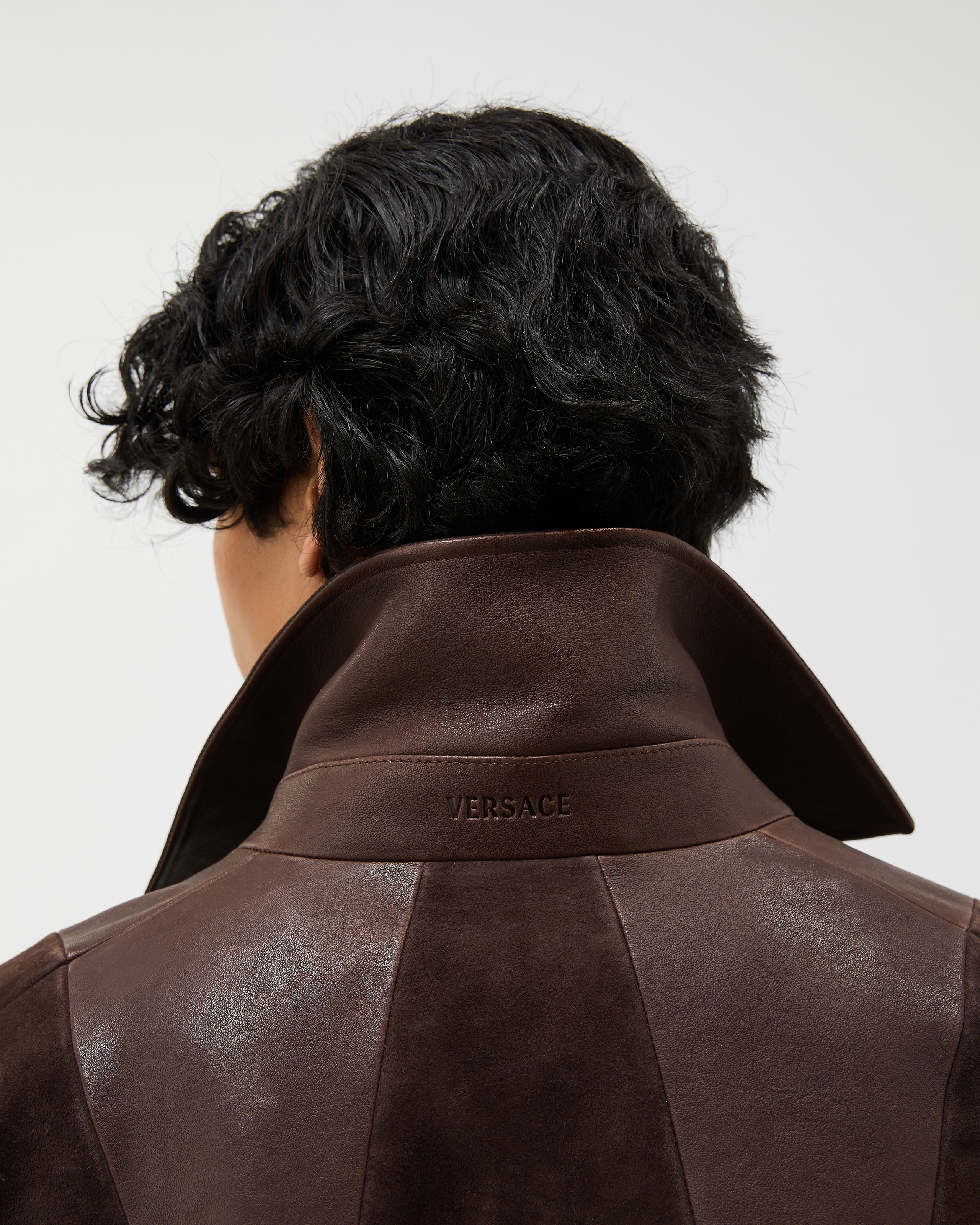 Leather Blouson Brown | VERSACE US