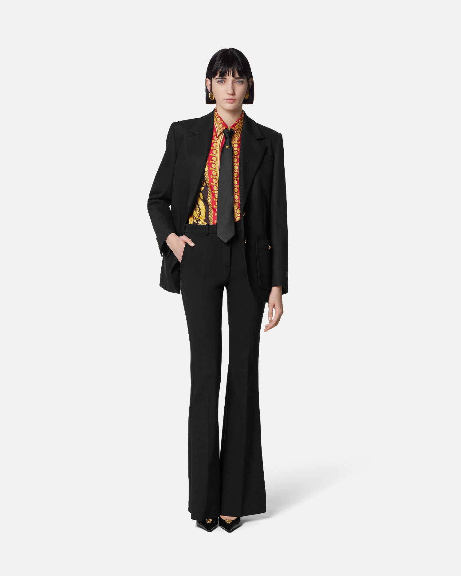 Versace Chemise Barocco Silk In Multi