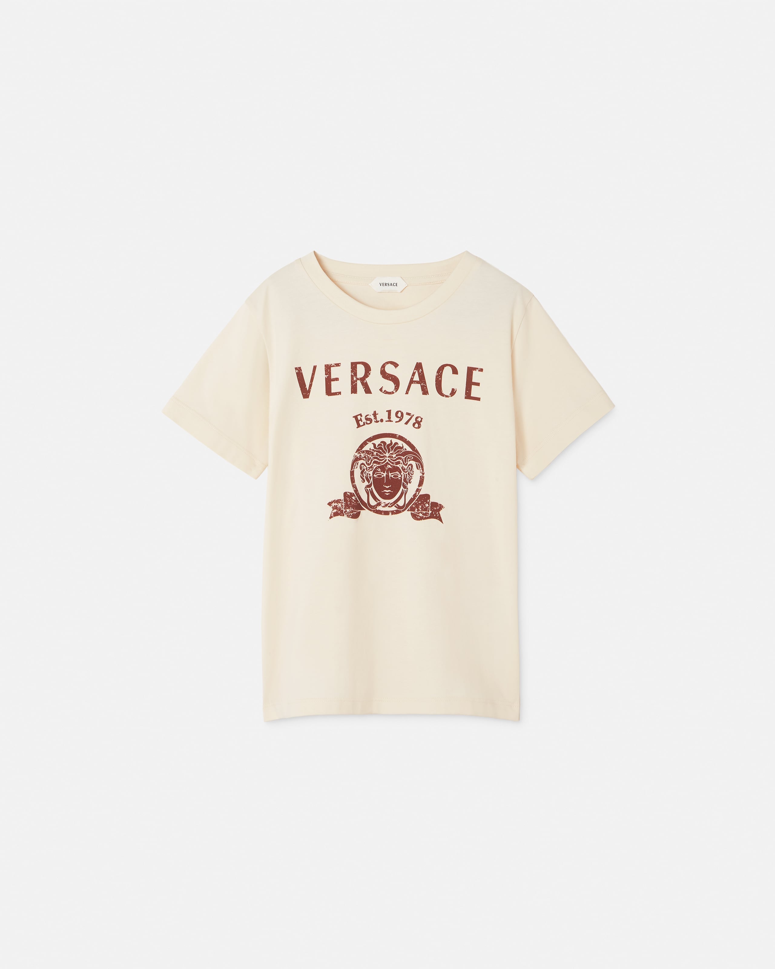 Versace Kids Printed Jersey T-shirt In Neutral