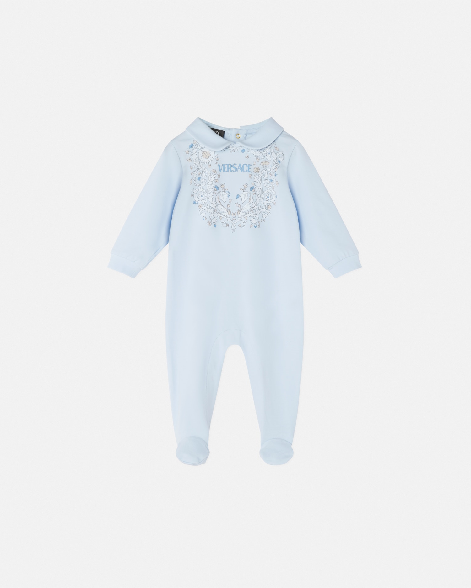 Versace Vo Baby Sleepsuit In Blue