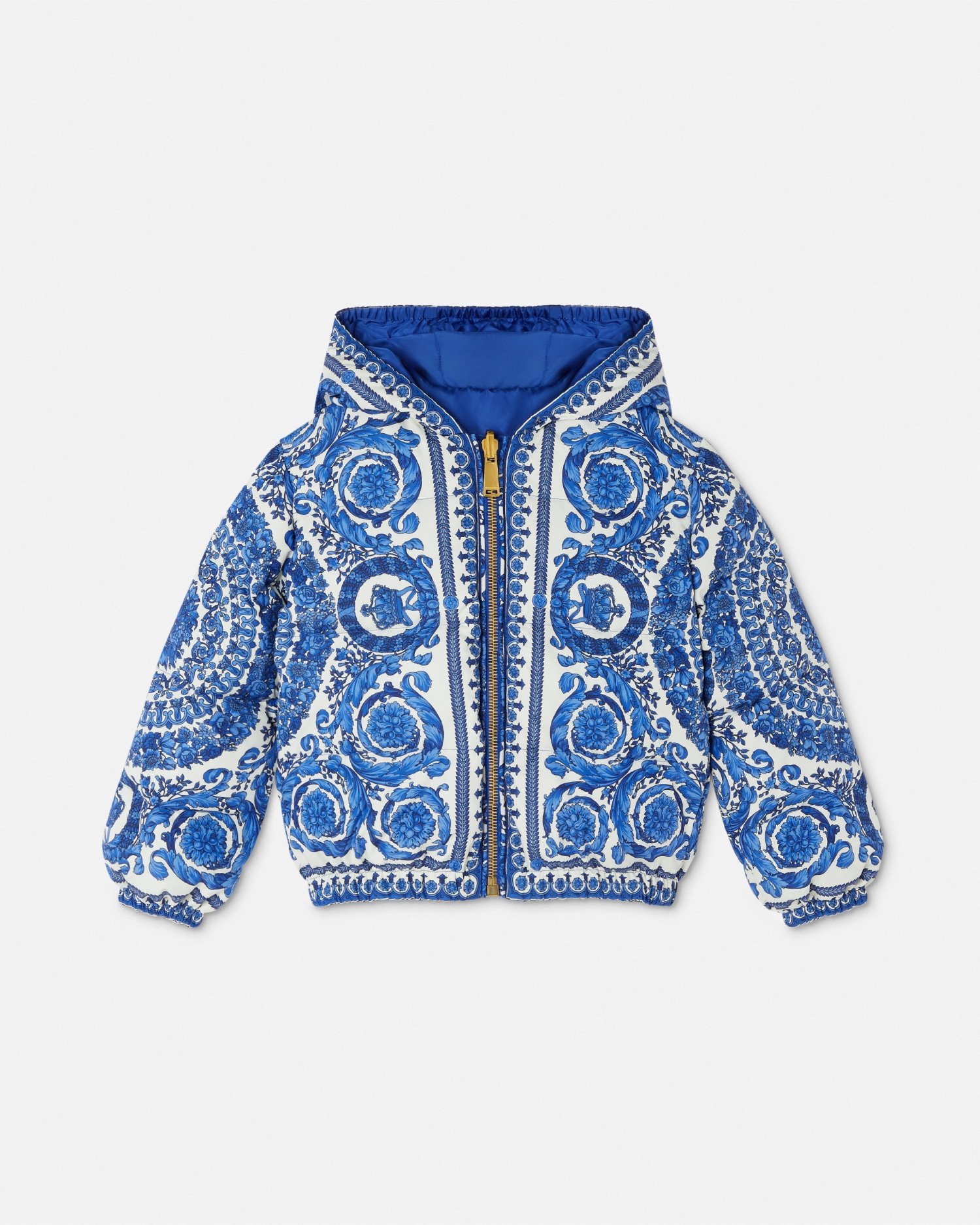 Barocco Foulard Reversible Kids Puffer Jacket