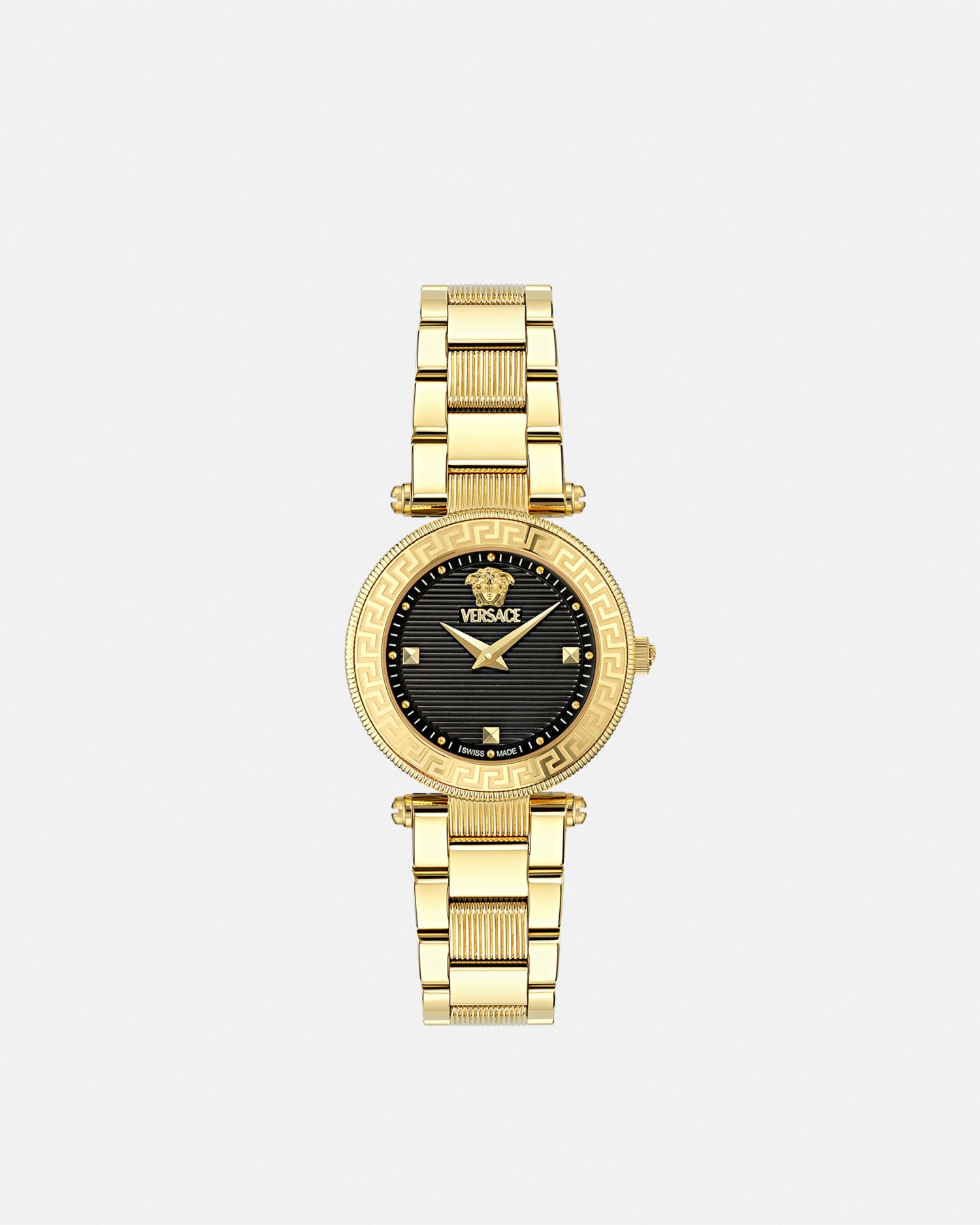 Versace Reve Petite Watch In Black+gold