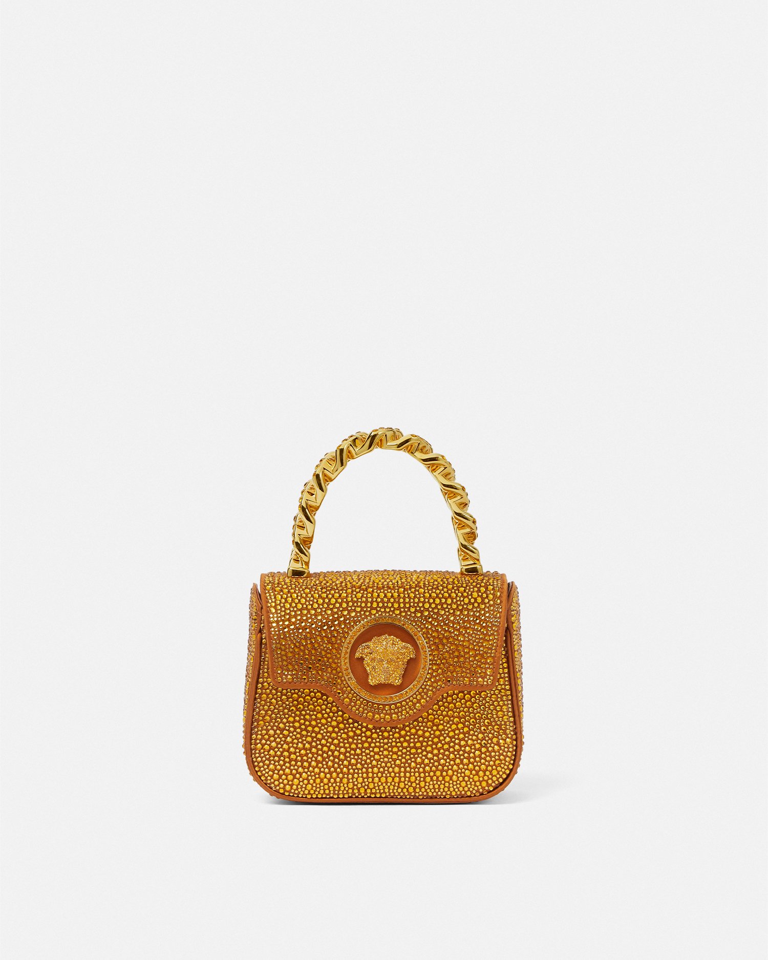 Versace Crystal La Medusa Mini Bag In Orange