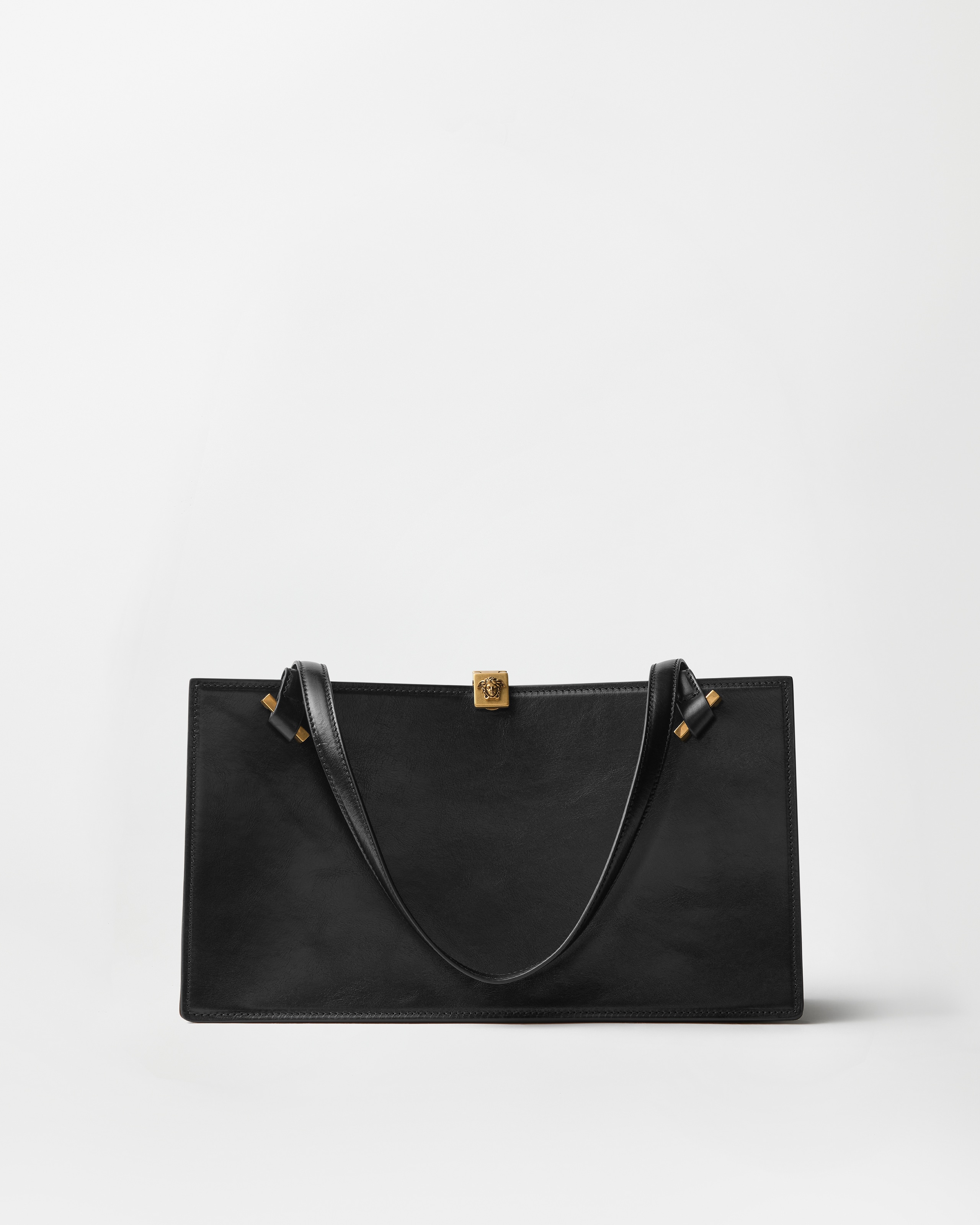 Versace Severine Leather Tote In Black