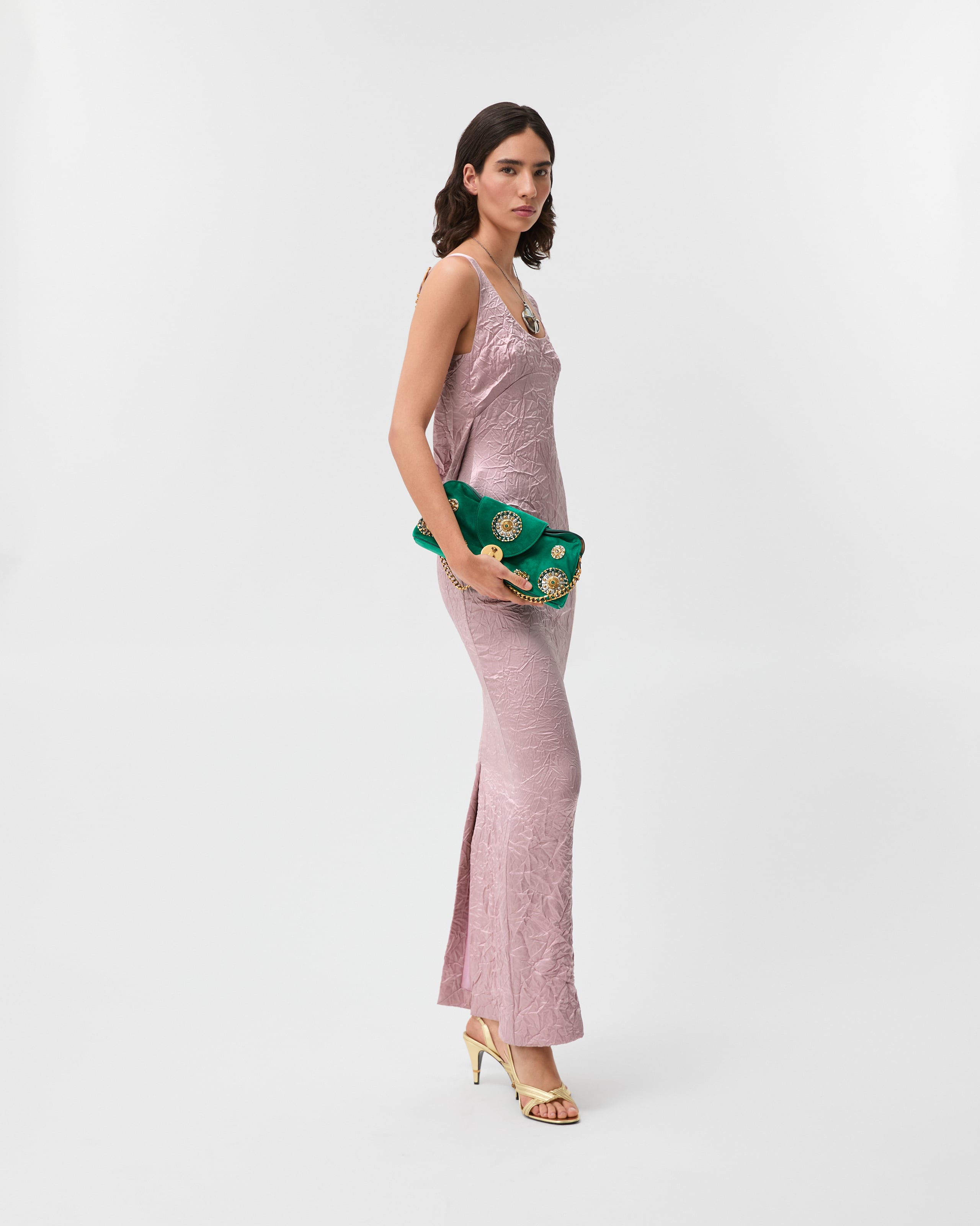 glitter ruffle dress Vestido Versace