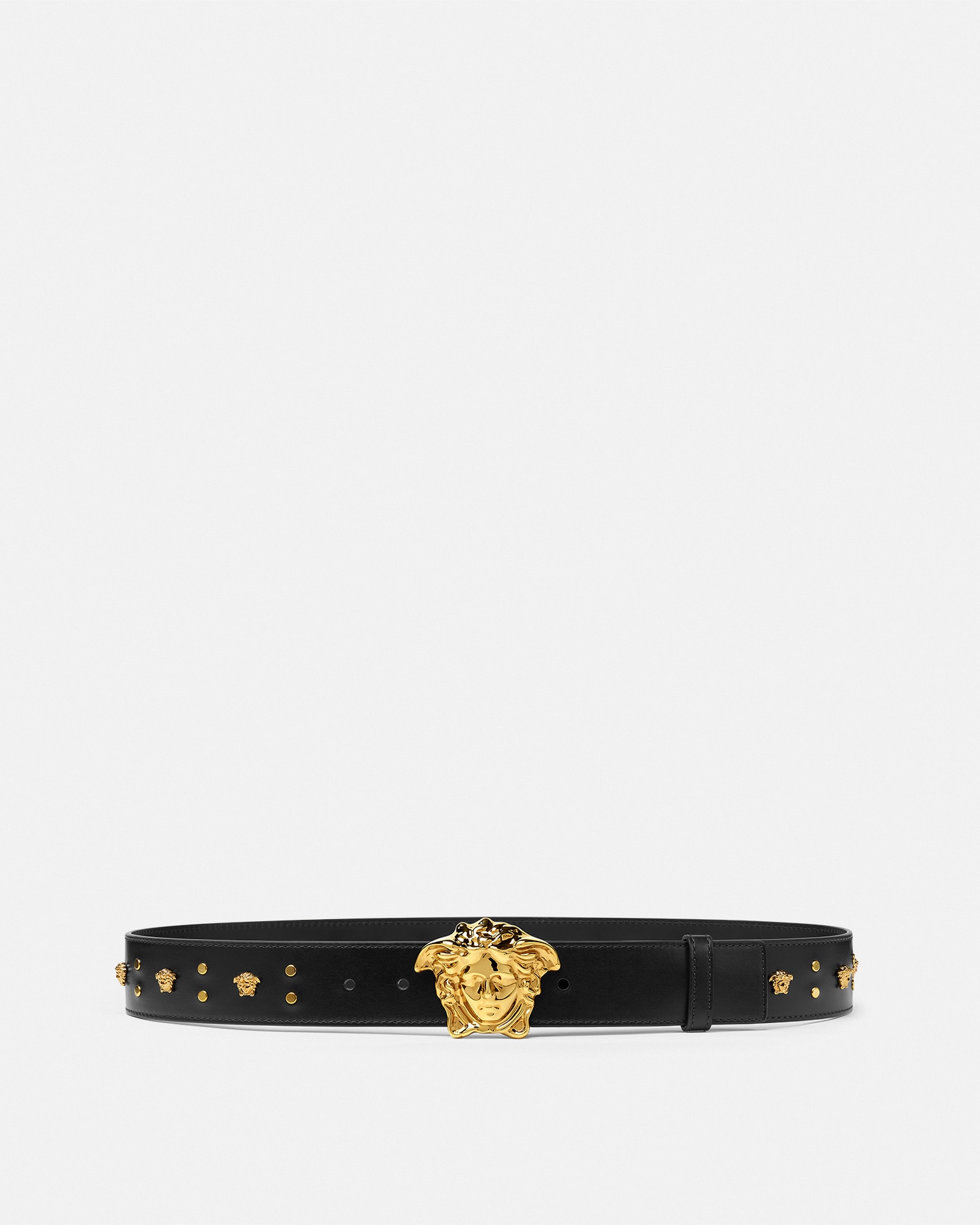 La Medusa Embellished Leather Belt 4 cm