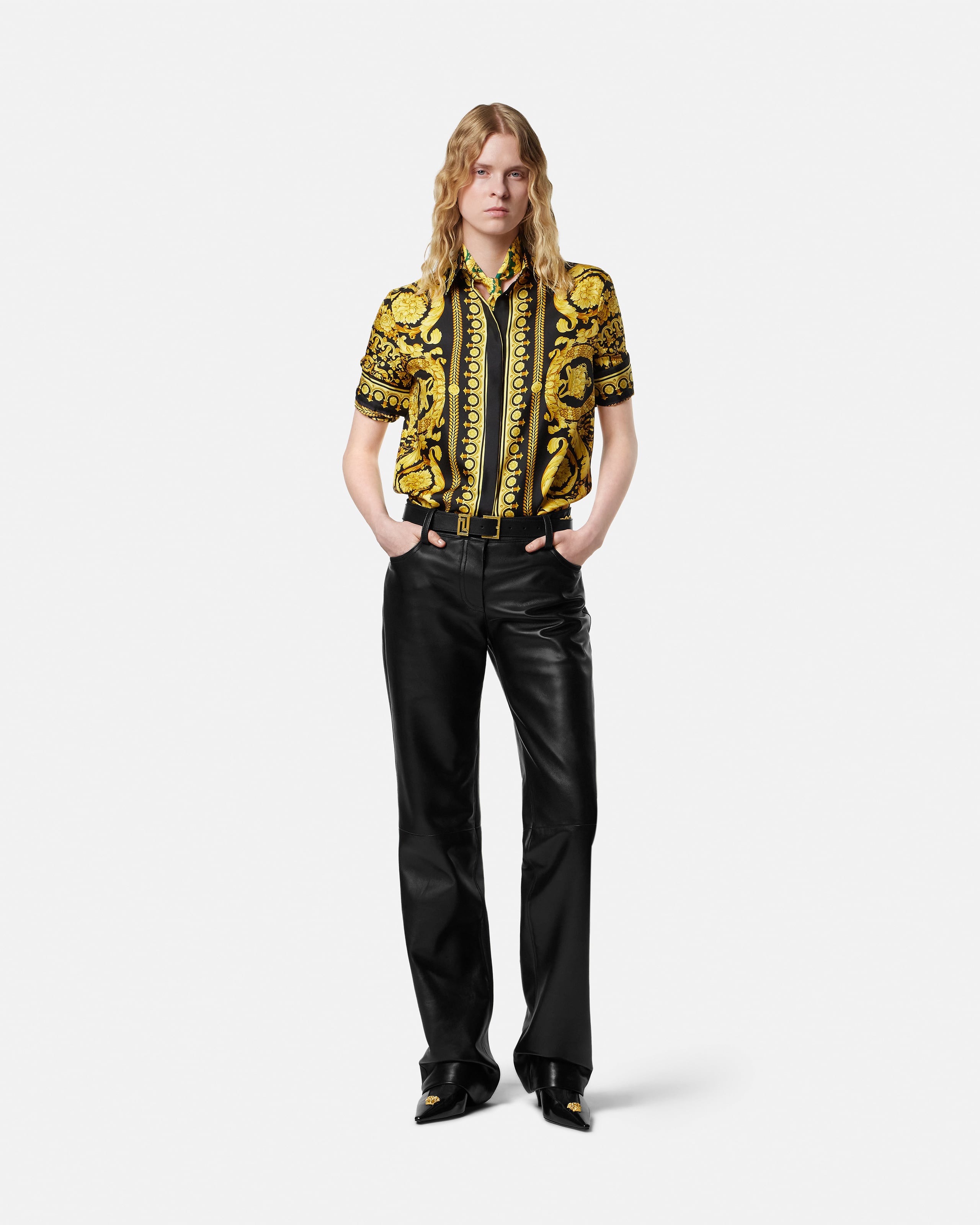 Leather Pants Black | VERSACE US