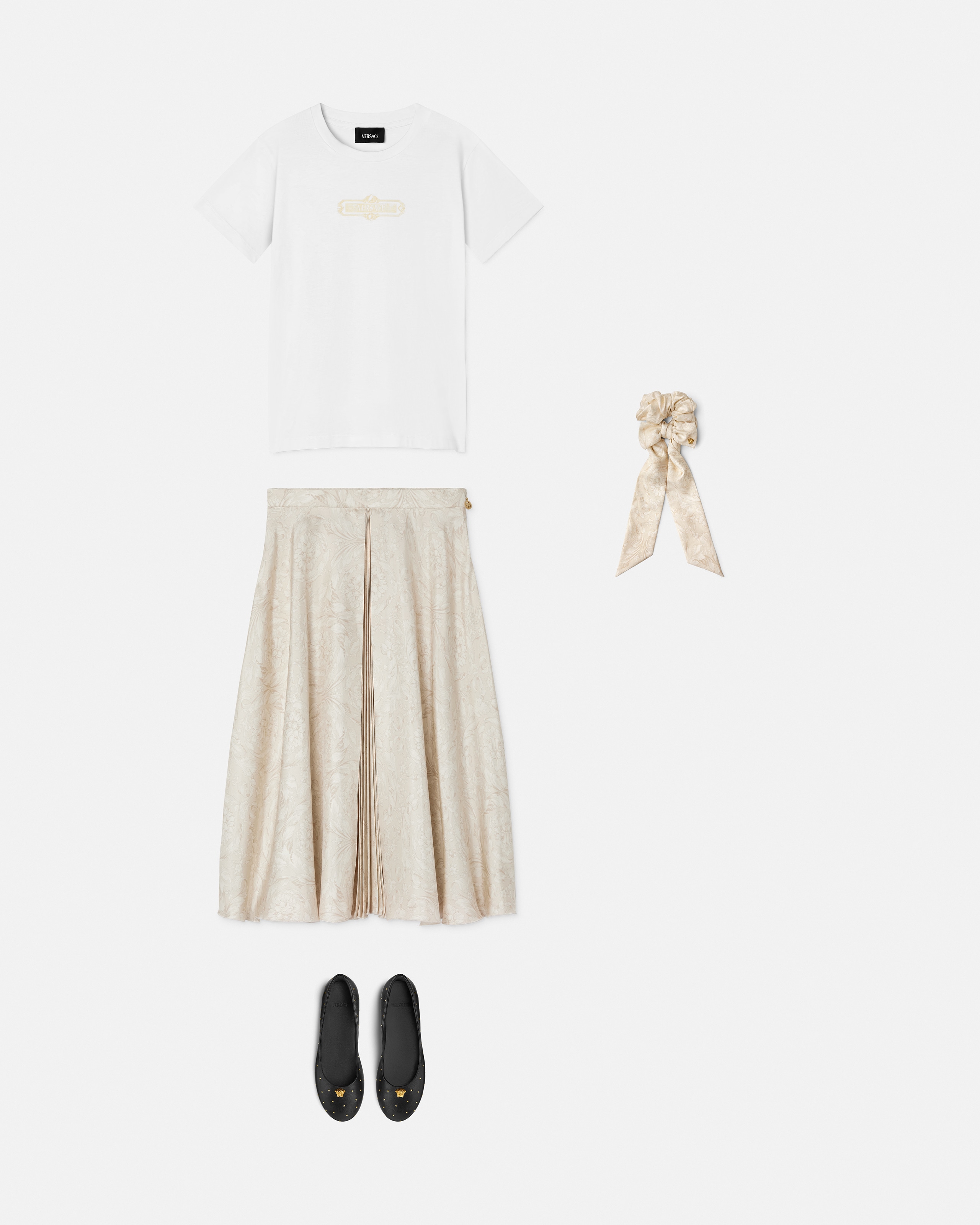 Kids Printed Twill Pleated Skirt