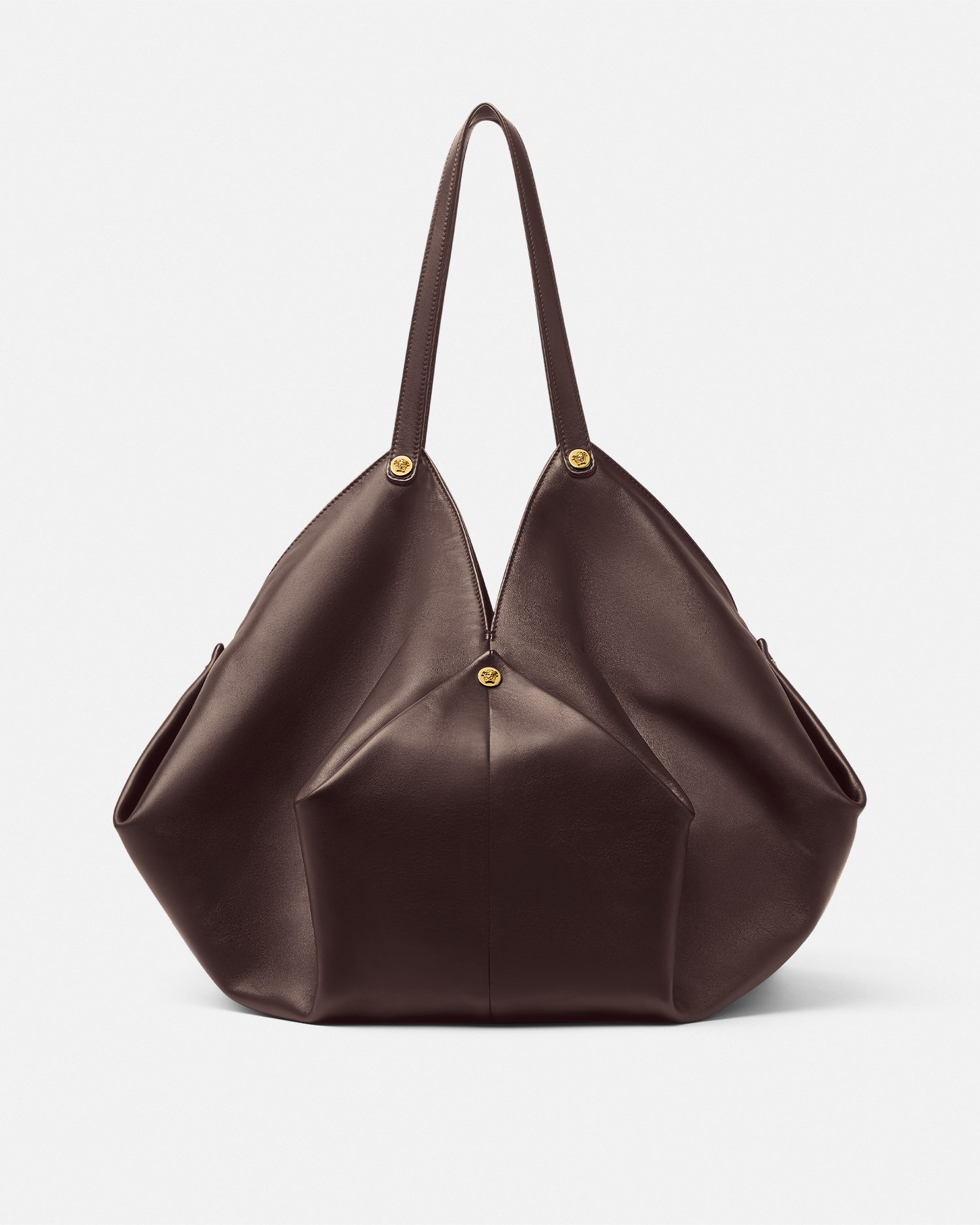 Versace Protea Large Shoulder Bag In Brown