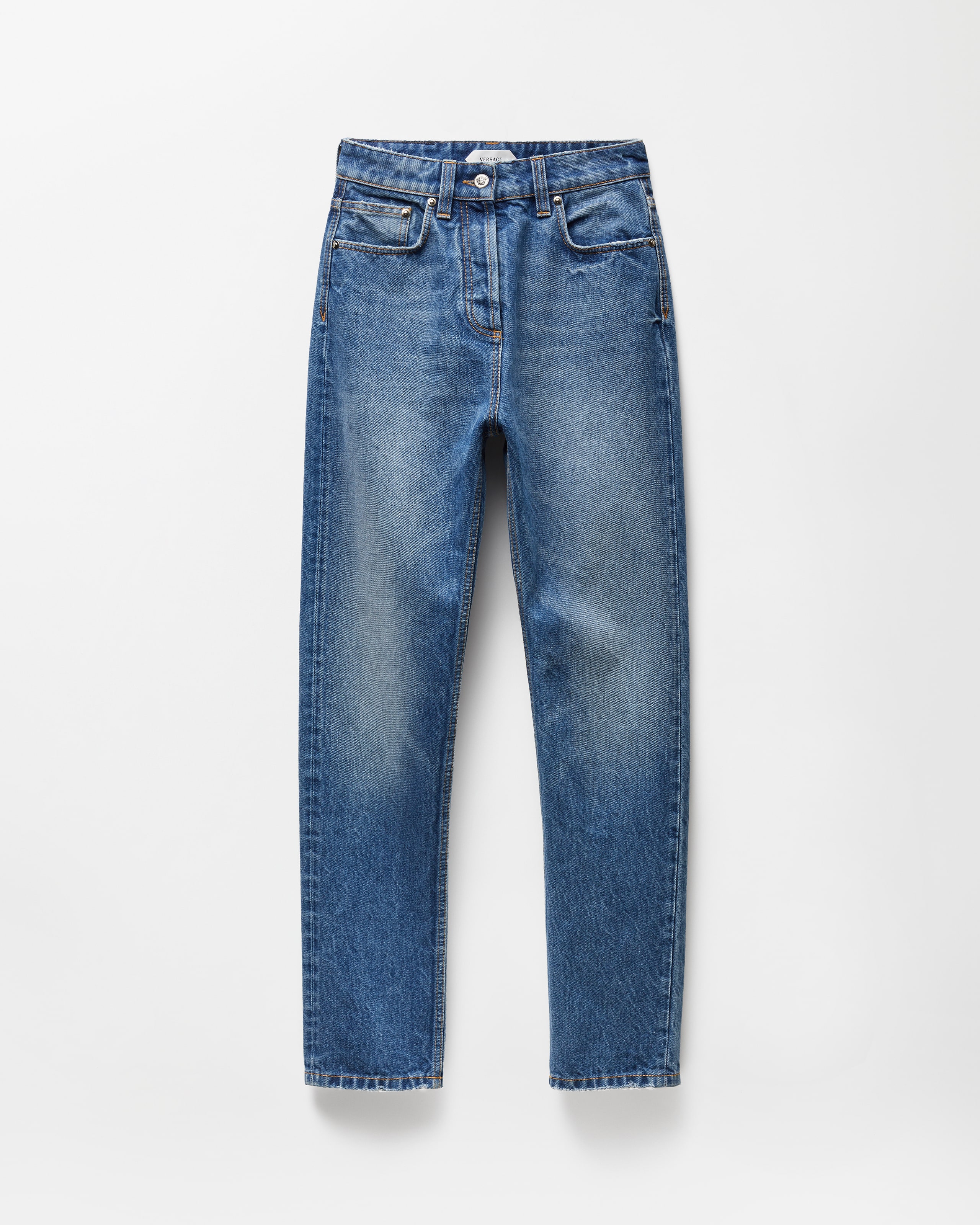 Versace Jean Droit Taille Haute In Blue