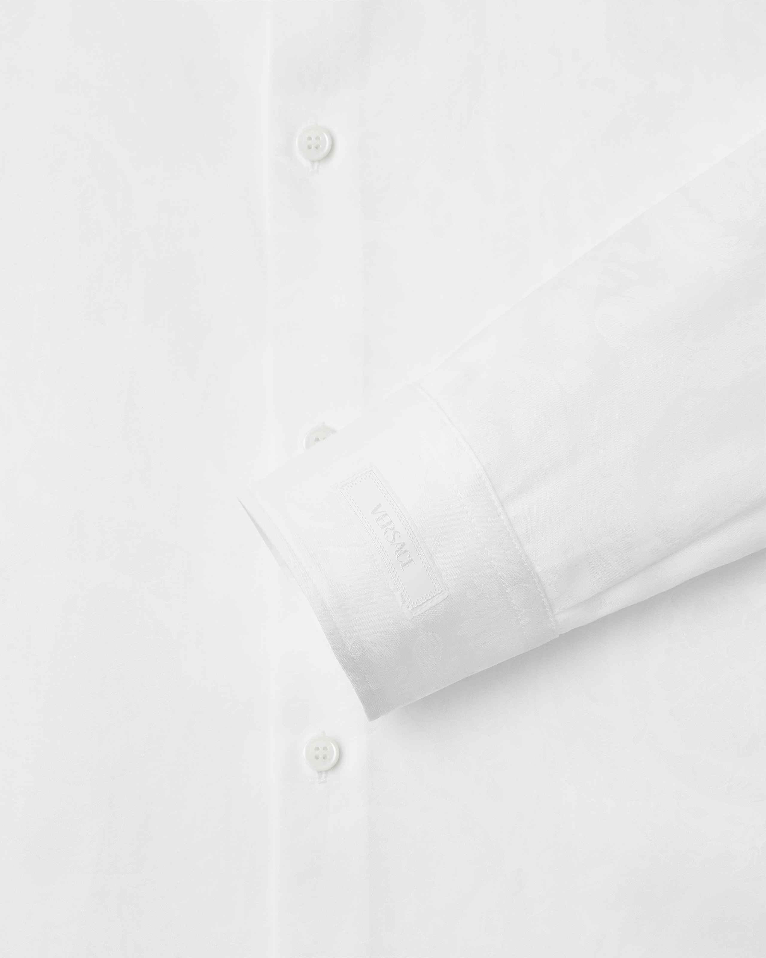 Jacquard Cotton-Poplin Shirt White | VERSACE US