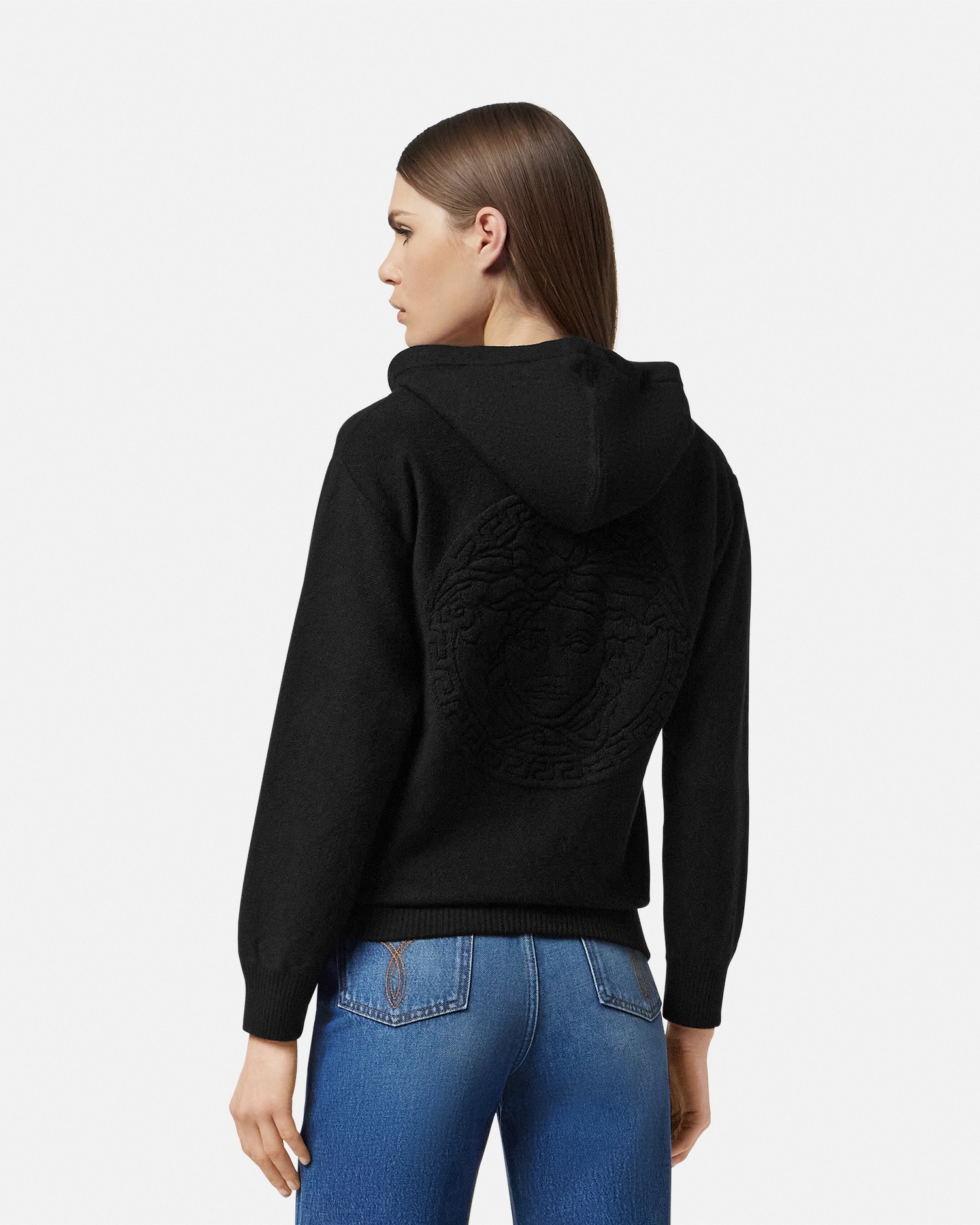 Cashmere-Blend Medusa Zip Hoodie