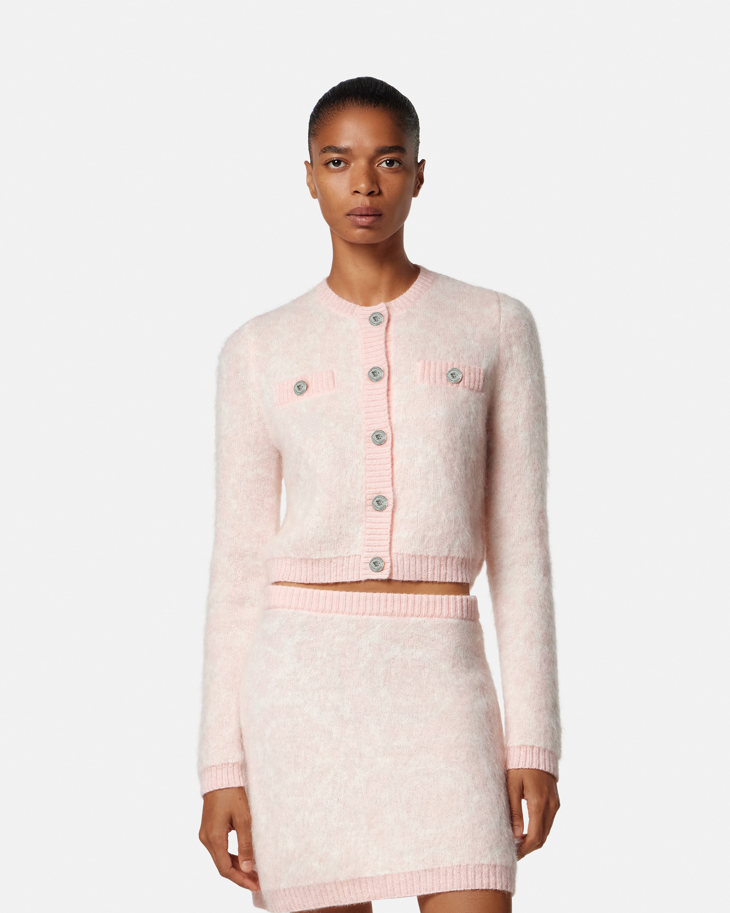 Jacquard Mohair Knit Cardigan