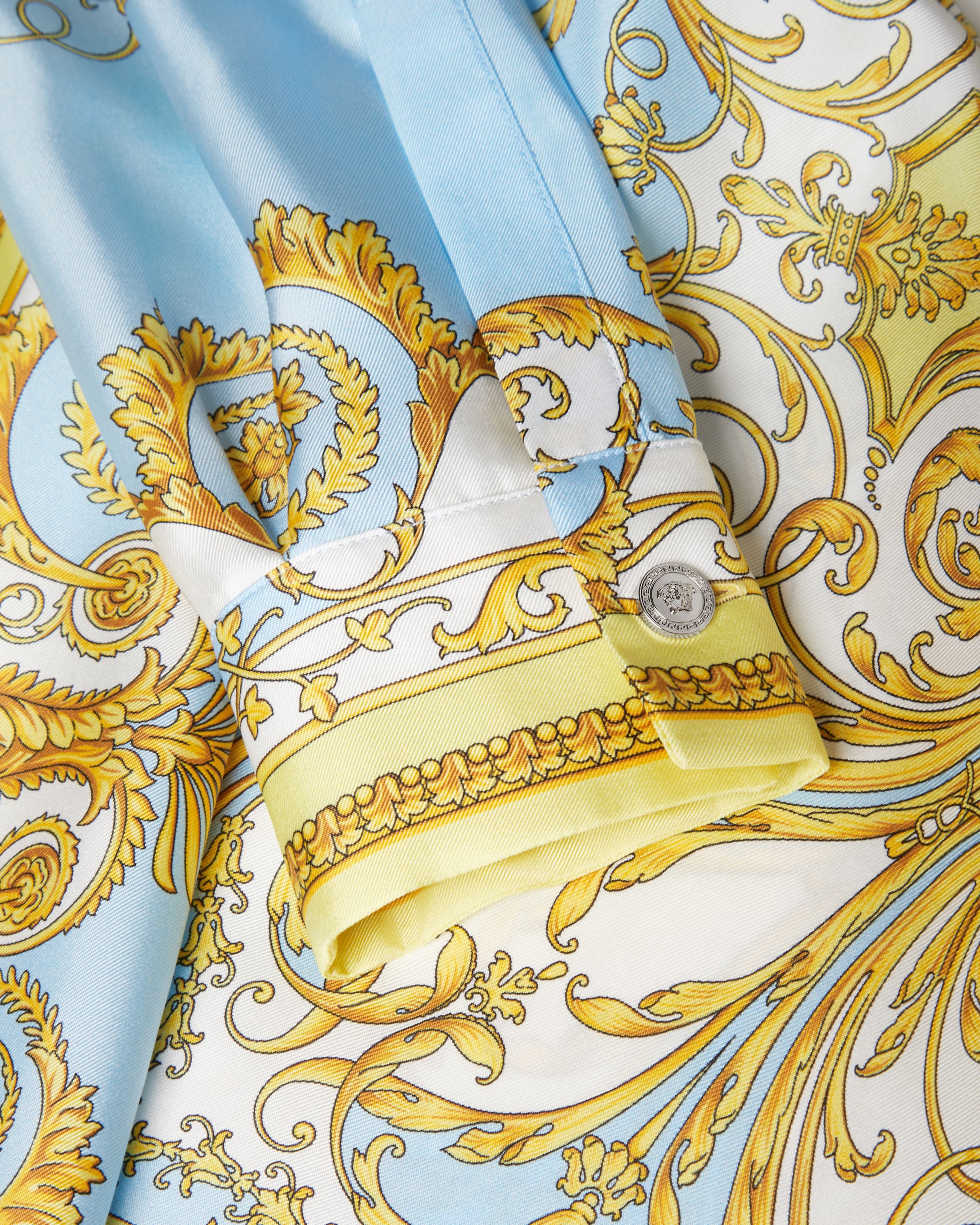 Printed Silk Twill Mini Shirt Dress