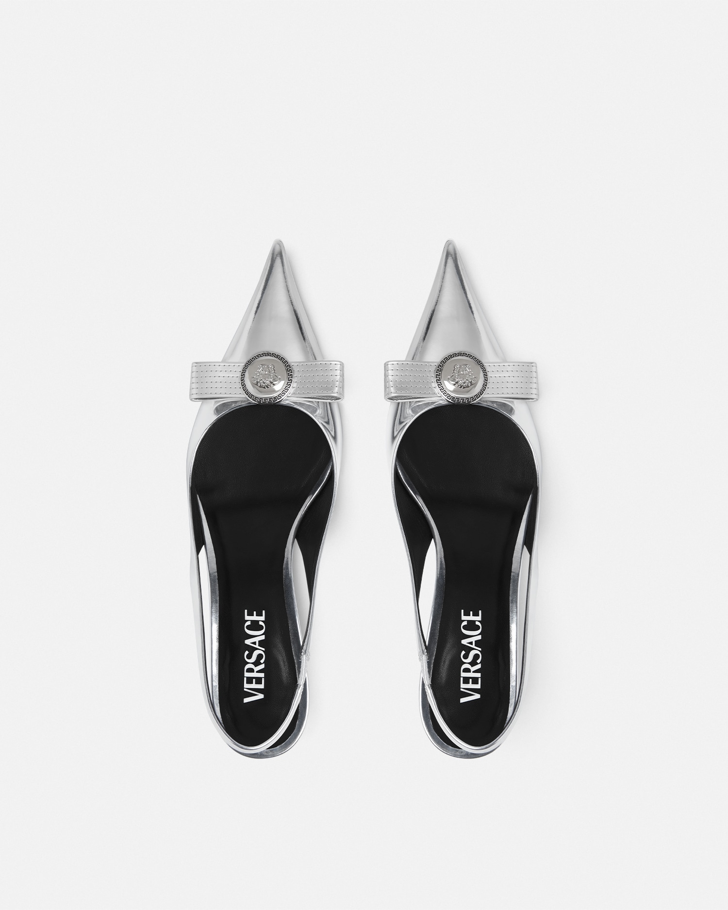 Gianni Ribbon Metallic Slingbacks 45 mm