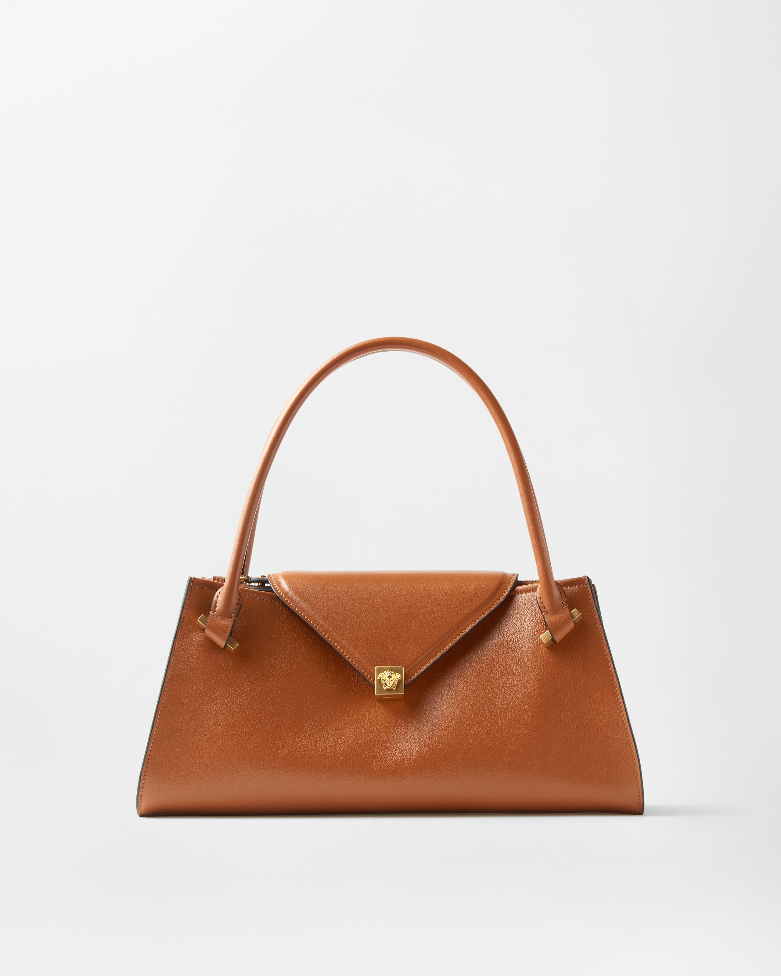 Versace Severine Leather Shoulder Bag In Brown