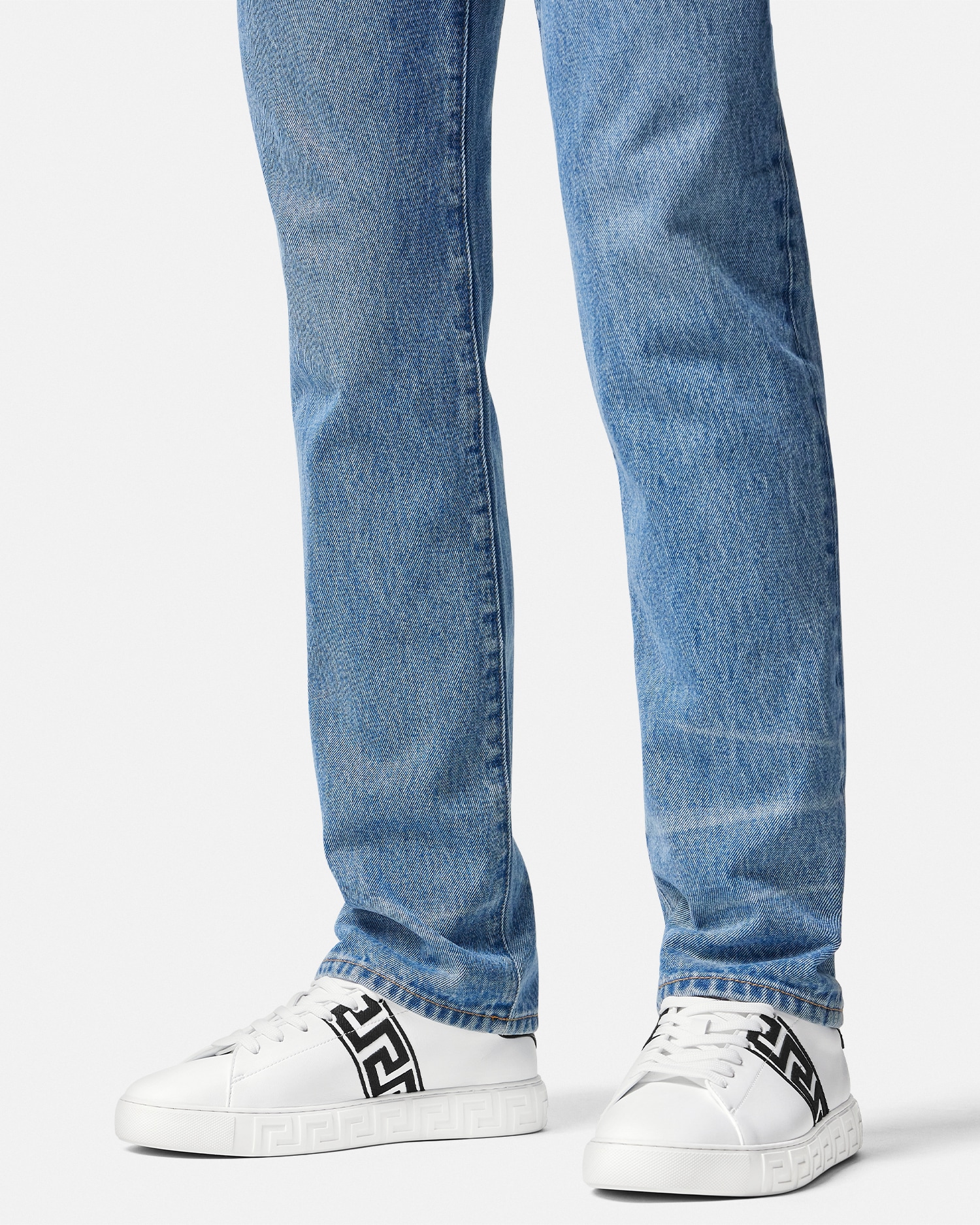 Greca Embroidered Nylon Sneakers