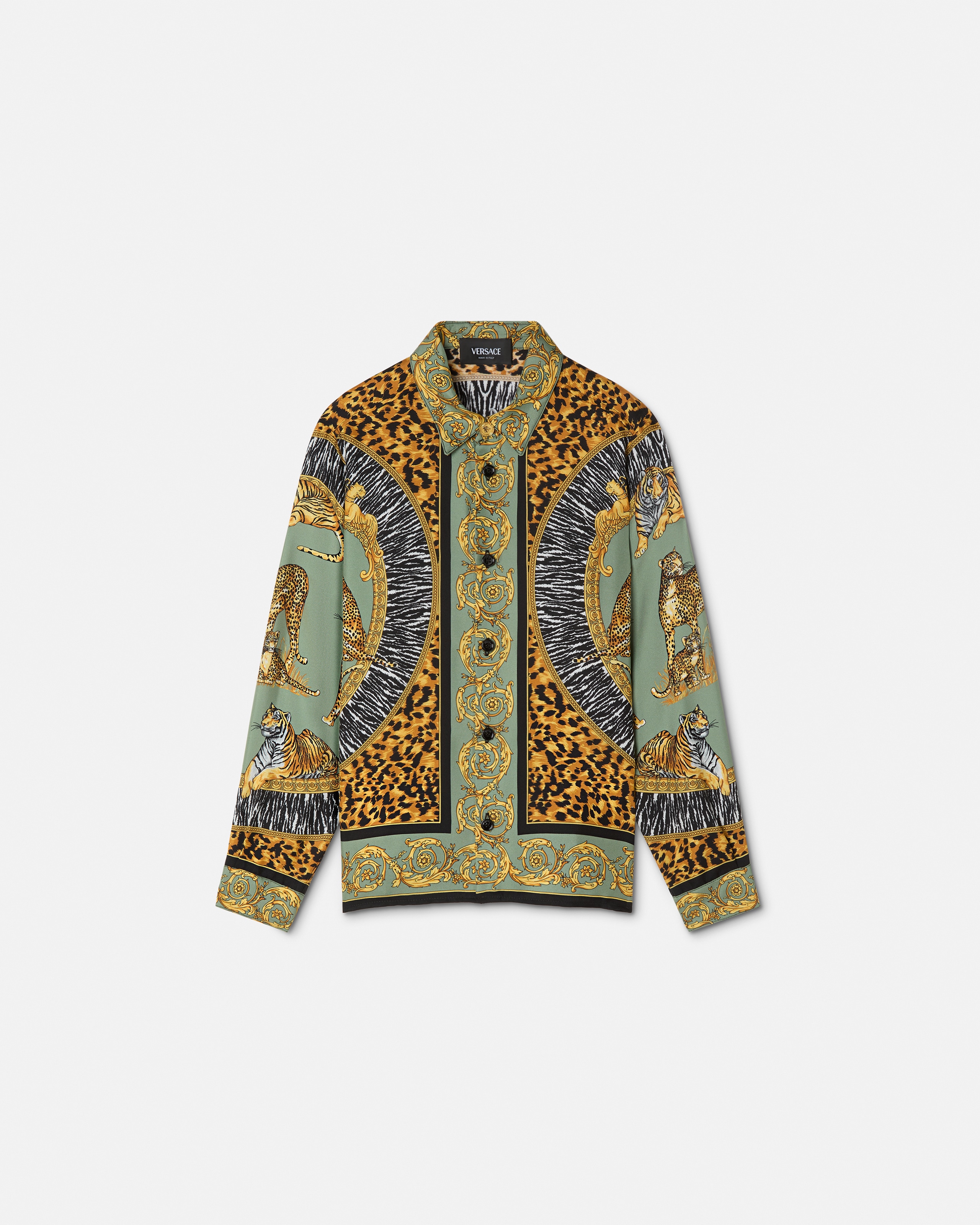 Versace Kids Printed Silk Twill Shirt